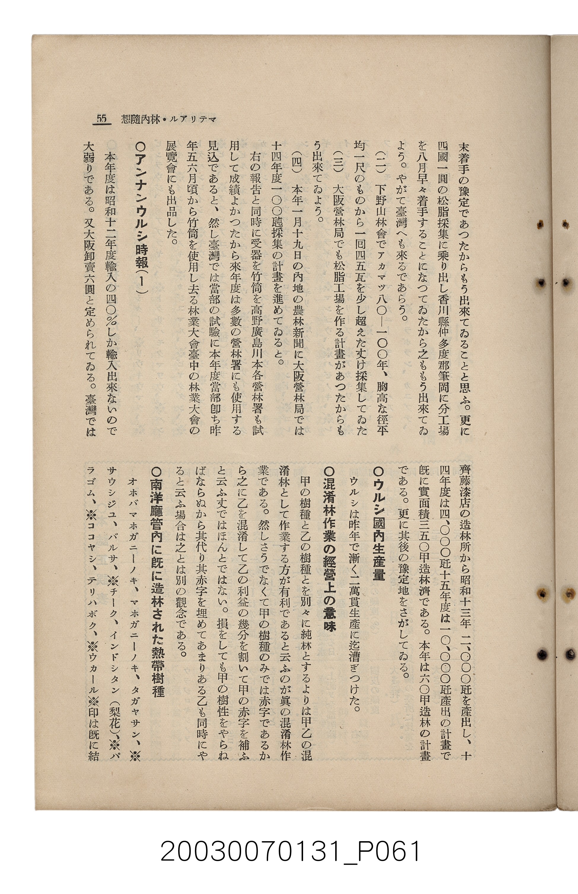 社團法人臺灣山林會發行《臺灣的山林》第155號 (共89張)