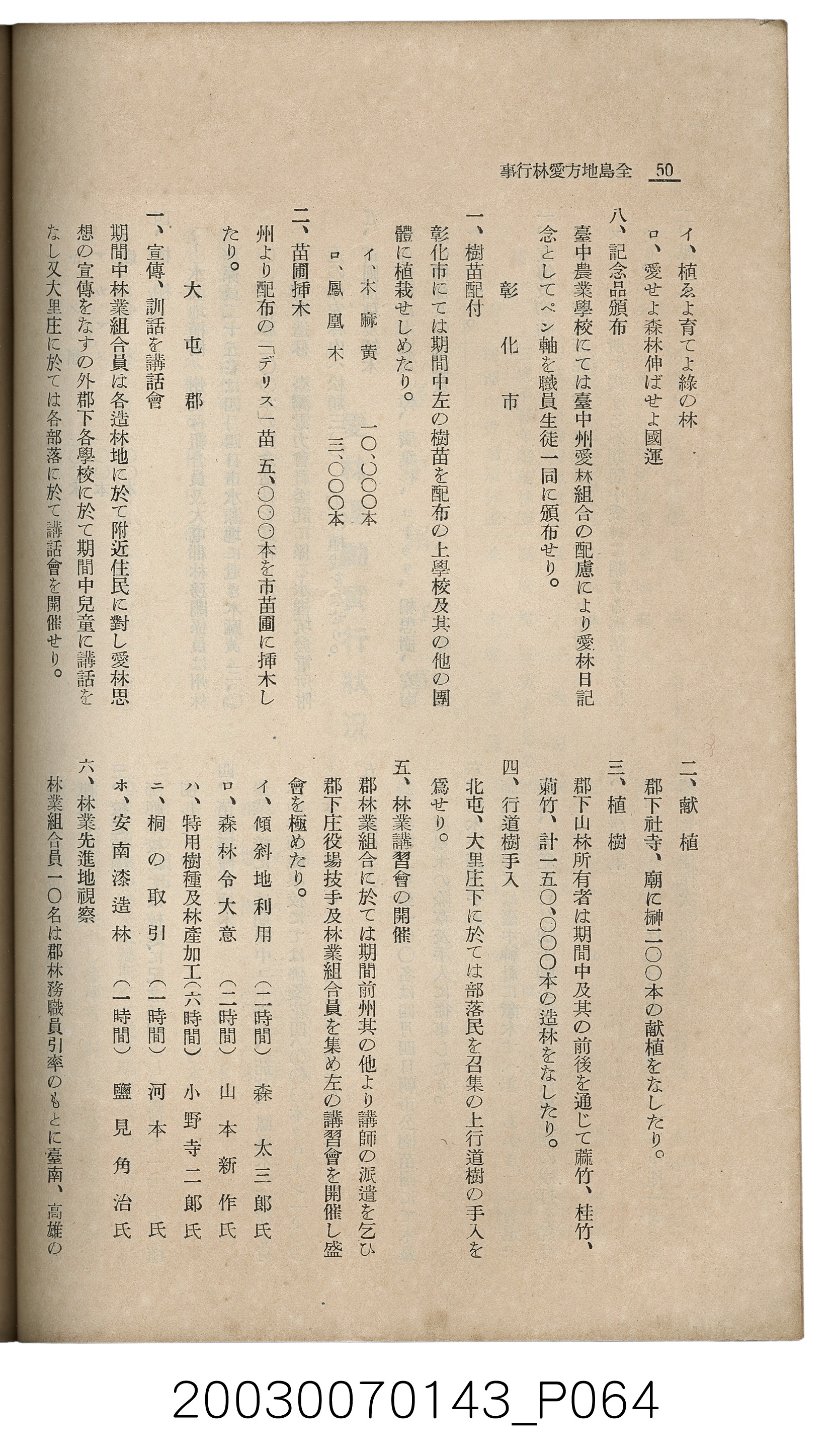 社團法人臺灣山林會發行《臺灣的山林》第145號 (共151張)