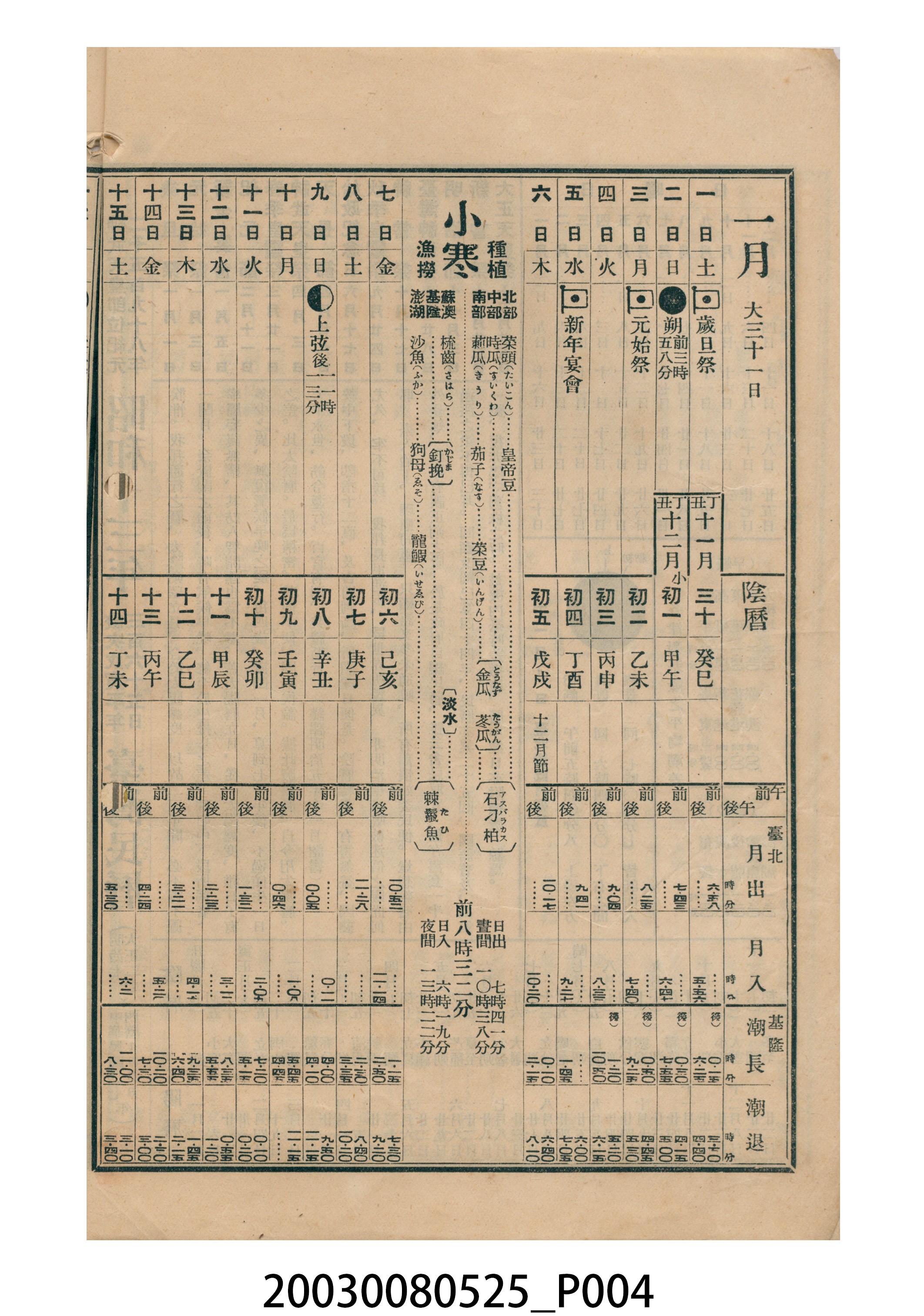 昭和十三年《臺灣民曆》 (共11張)