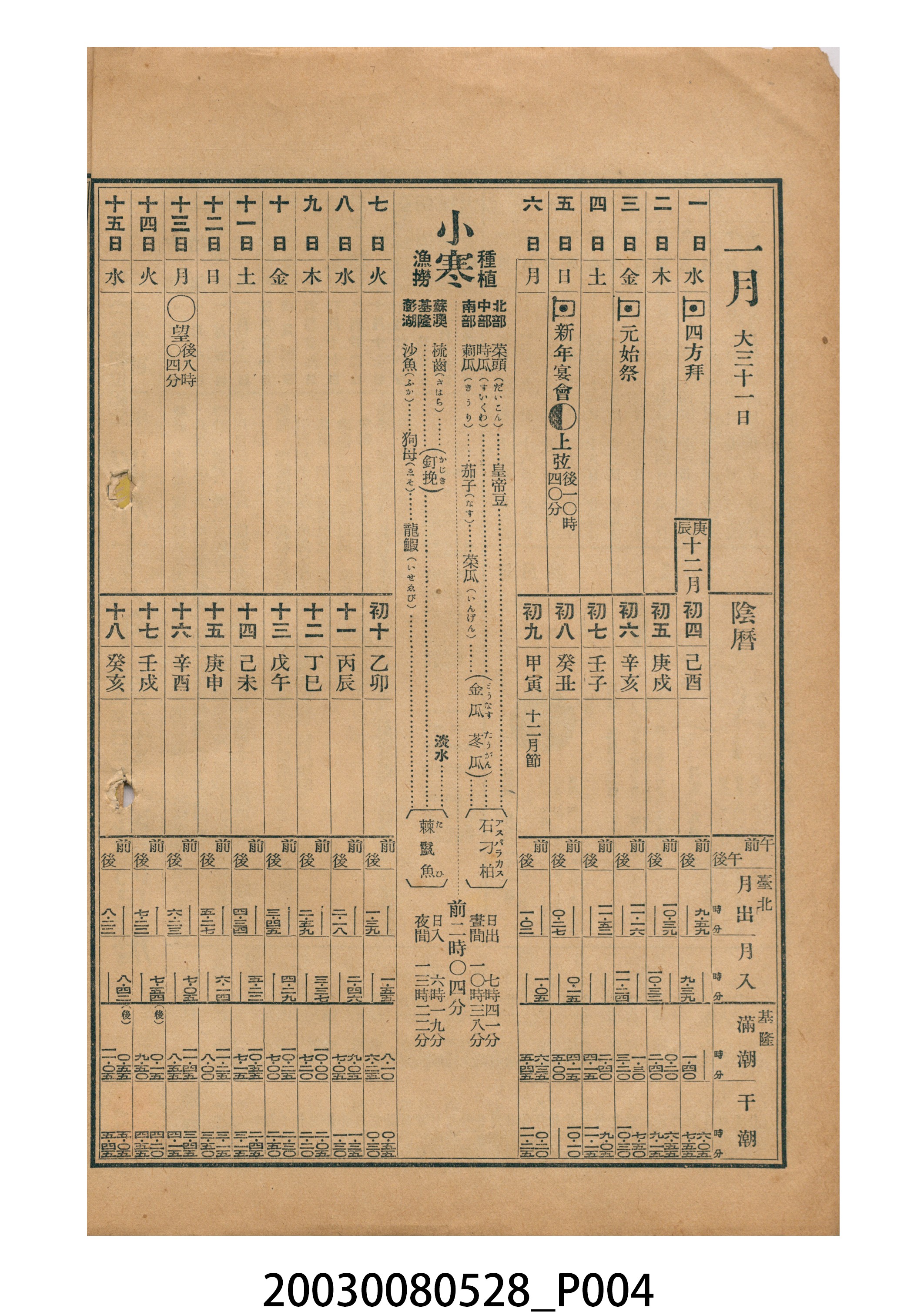 昭和十六年《臺灣民曆》 (共11張)