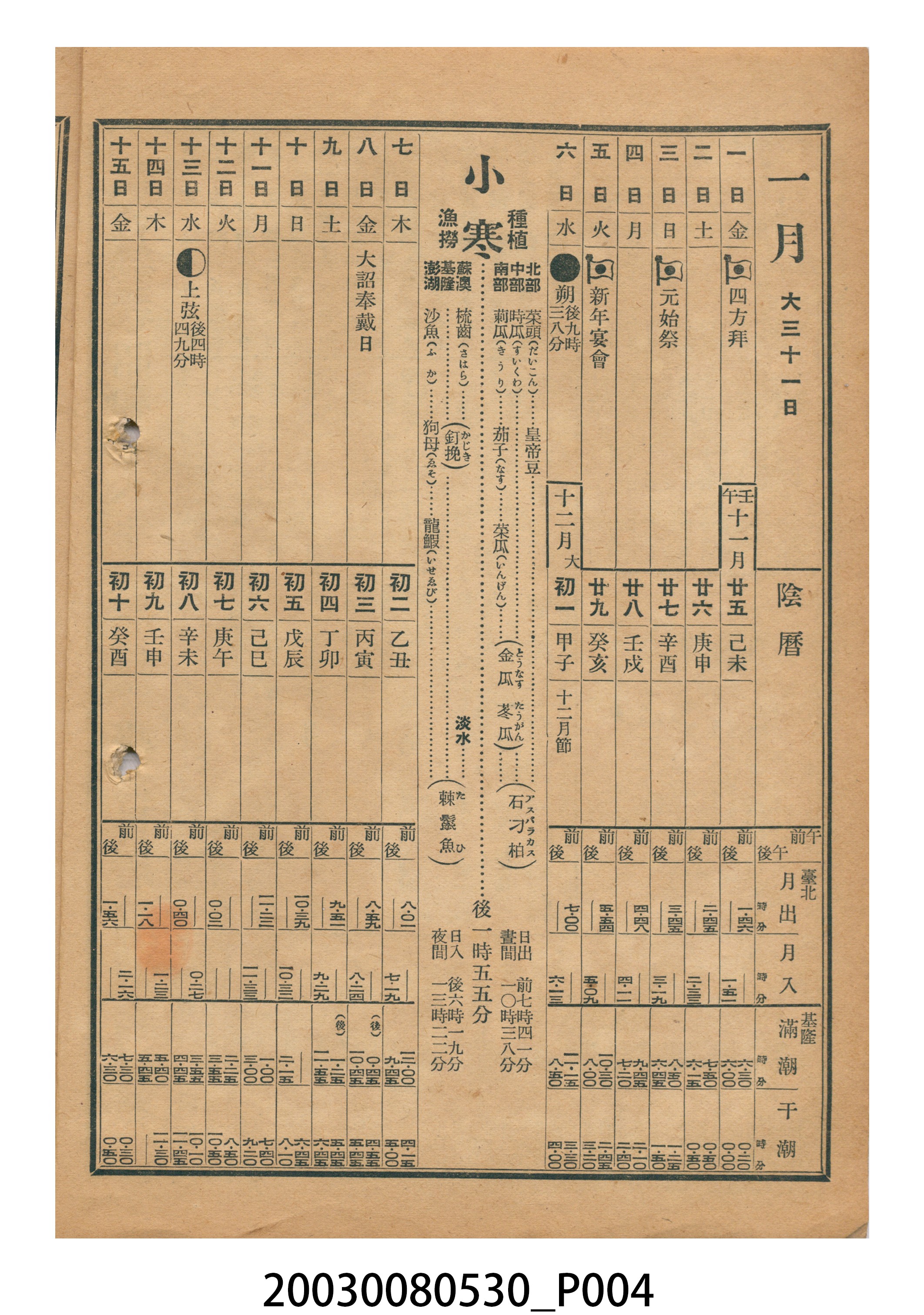 昭和十八年《臺灣民曆》 (共11張)