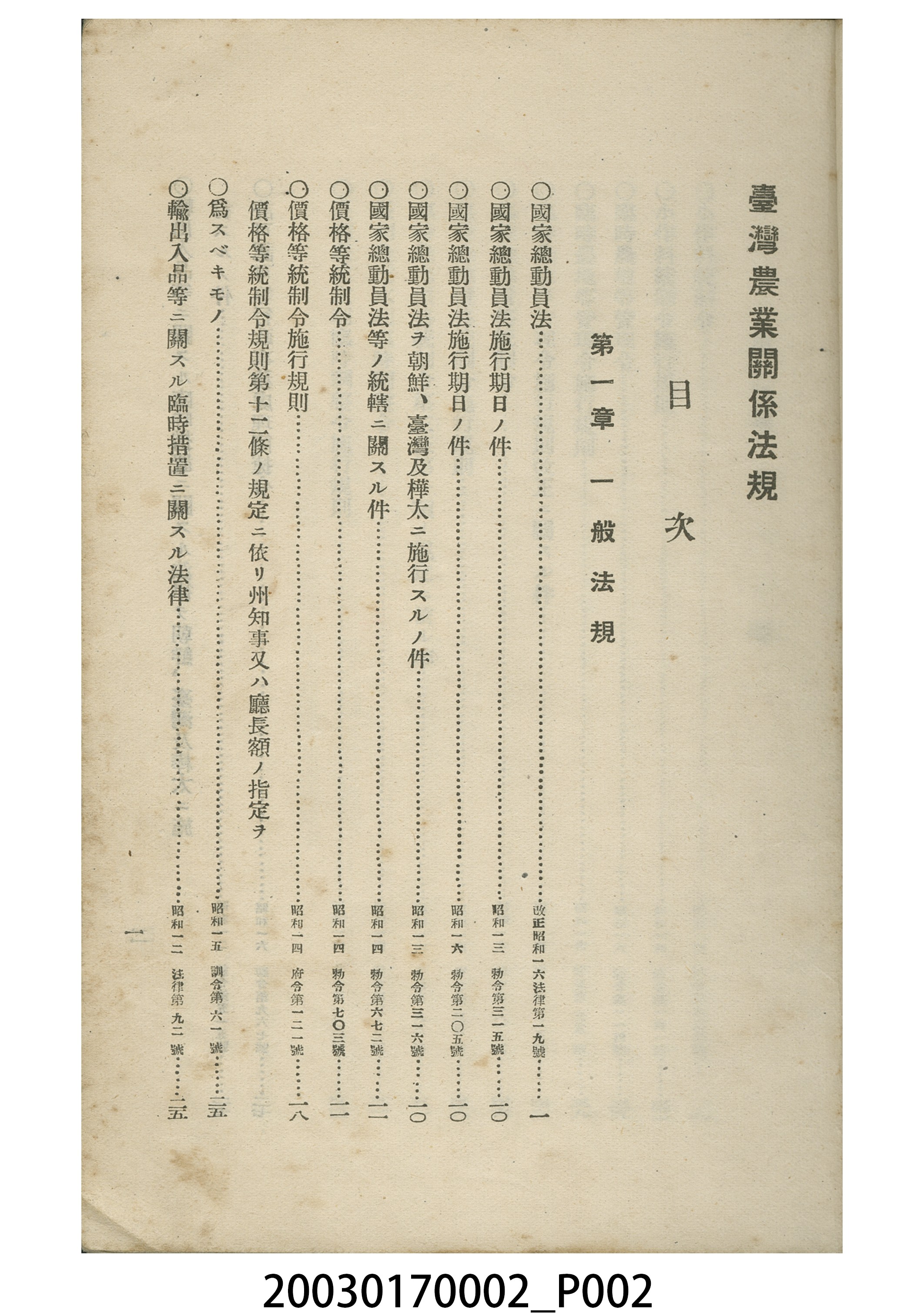 間方正之編輯《臺灣農業關係法規集》 (共20張)