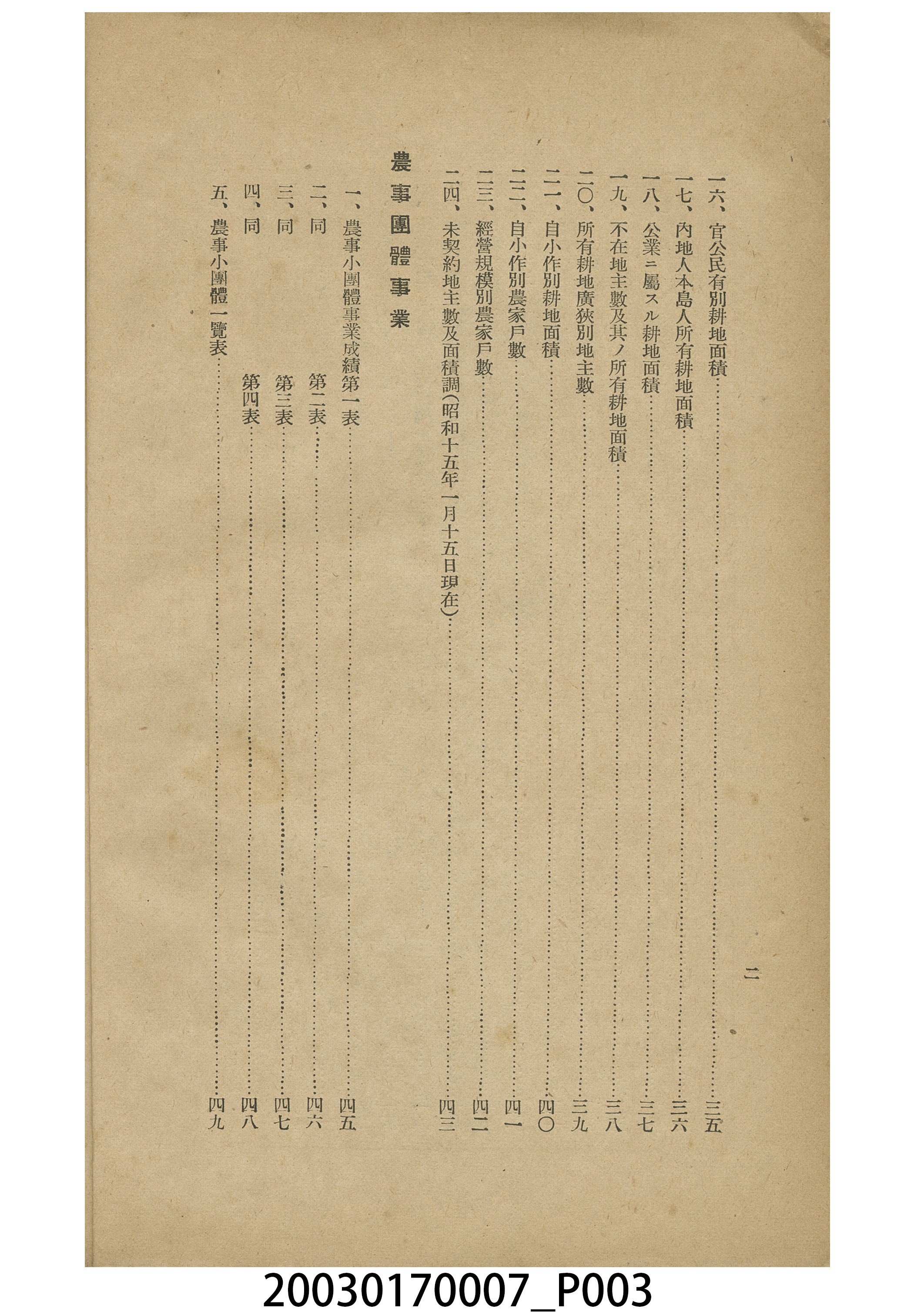 臺中州勸業課《小作事業並農事團體事業成績概況（昭和十三、十四年度）》 (共5張)