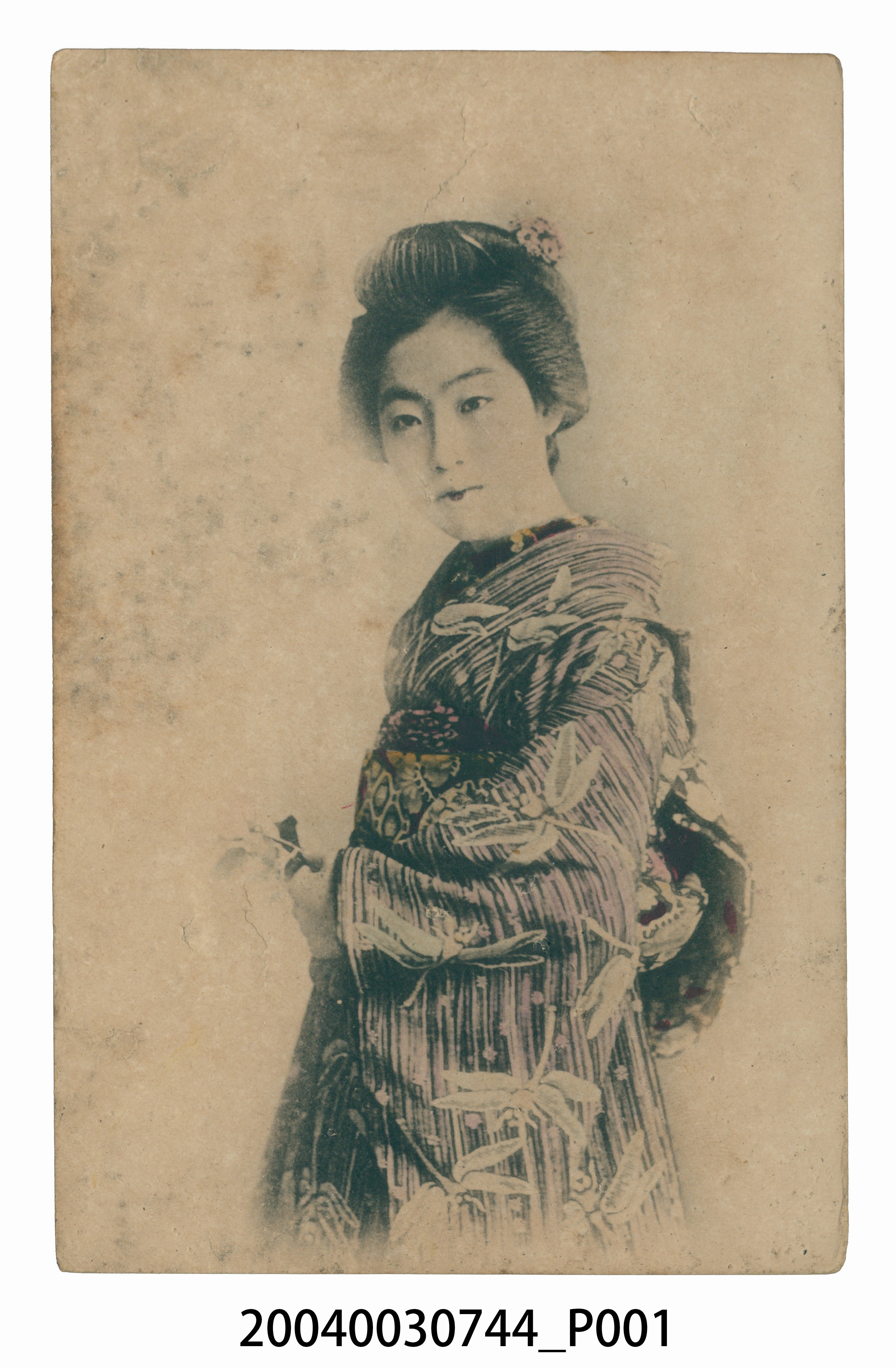 東京日本葉書會製著和服的長髮女子 (共3張)