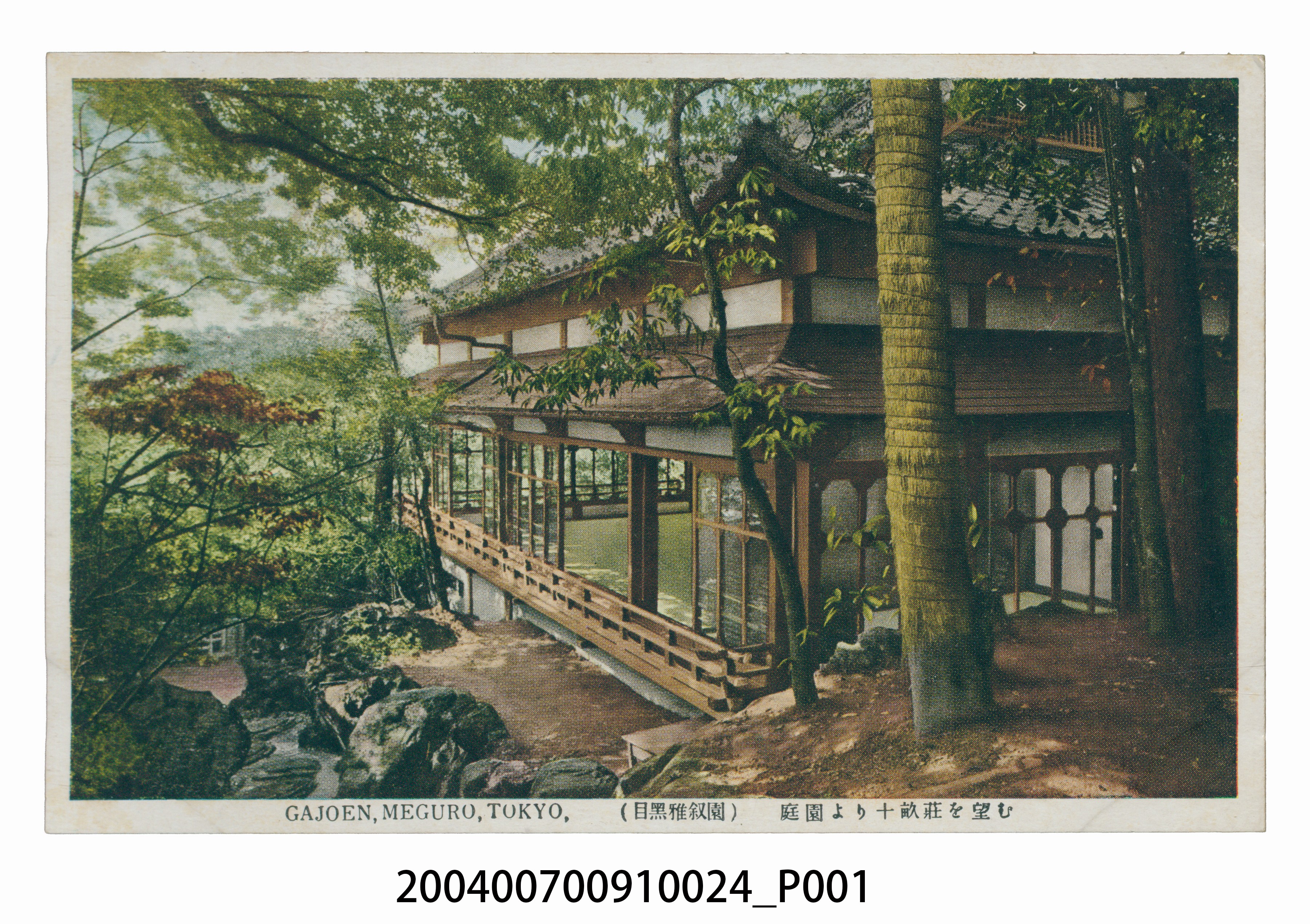 目黑雅敘園從庭園望向十畝莊景色明信片 (共3張)