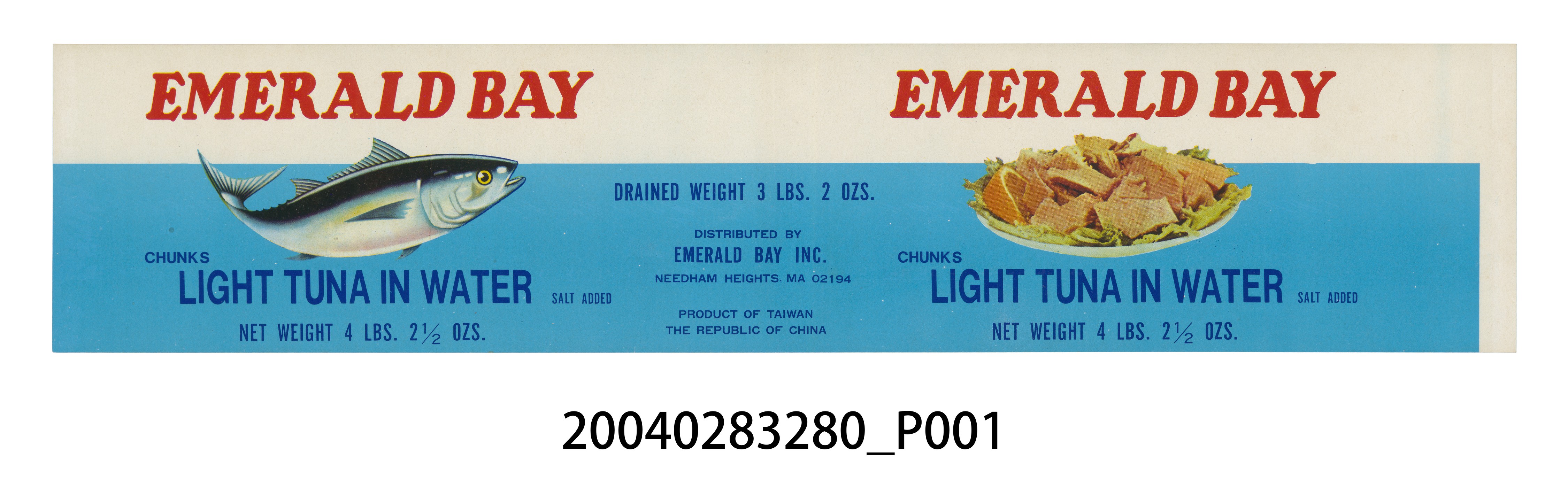 EMERALD BAY牌水煮鮪魚罐頭商標 (共2張)