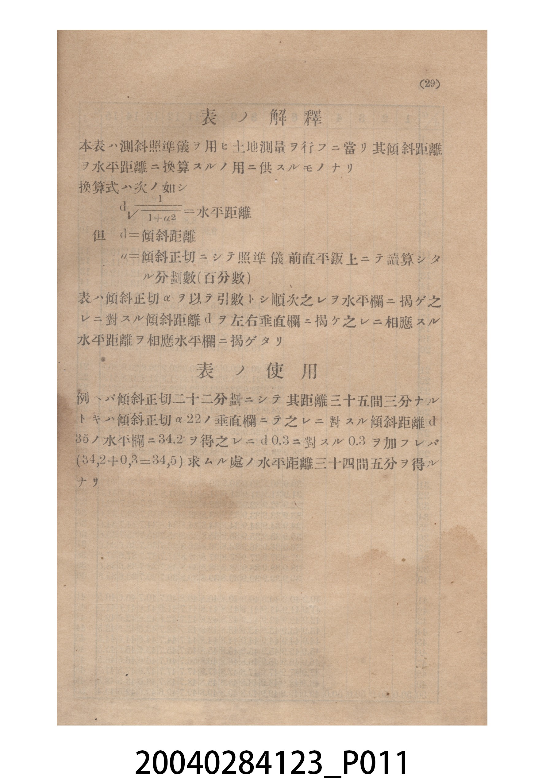 《水平距離換算表誤差配賦表公差表》 (共13張)
