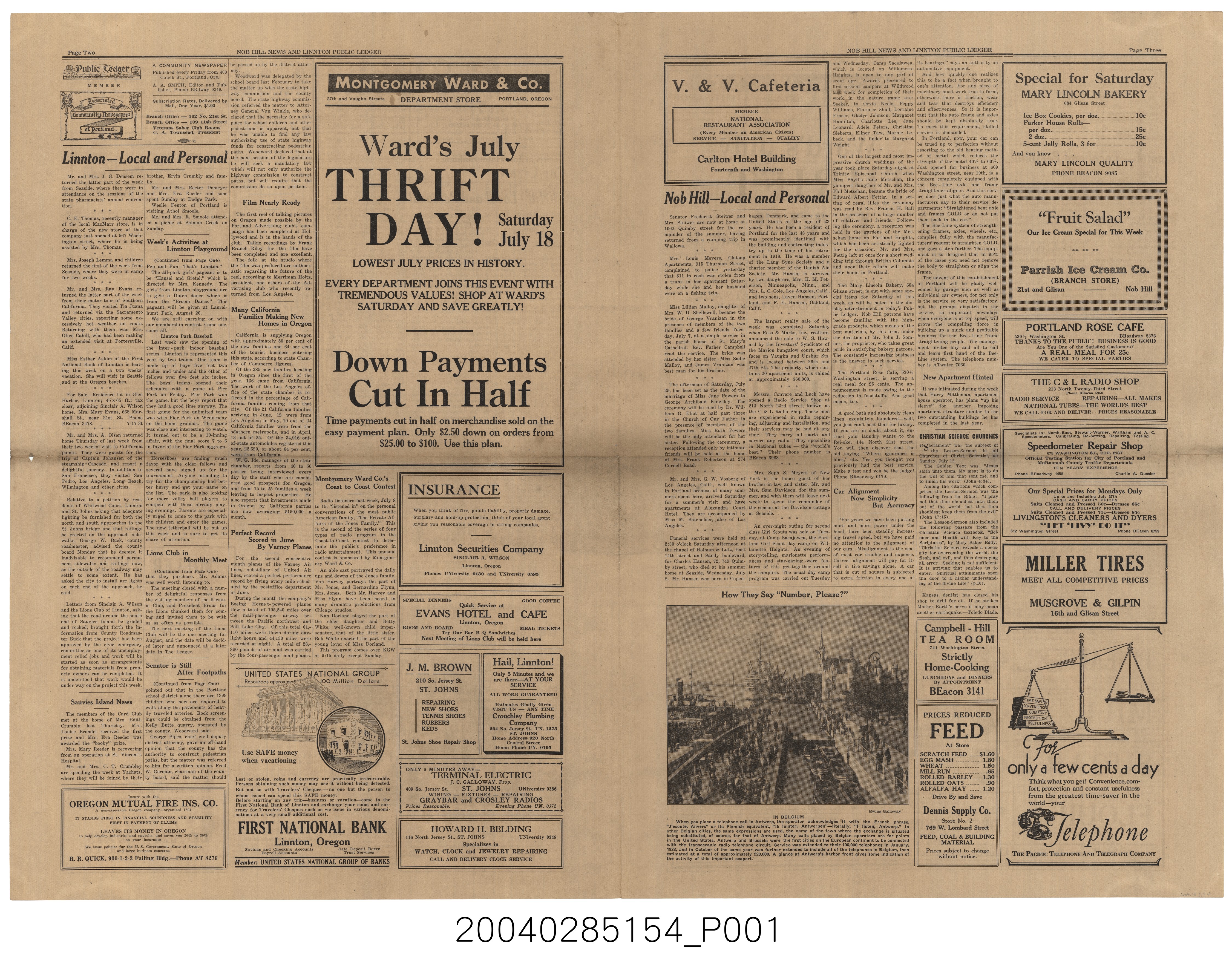 1931年7月17日約翰紐博利發行《大眾商情》 (共4張)