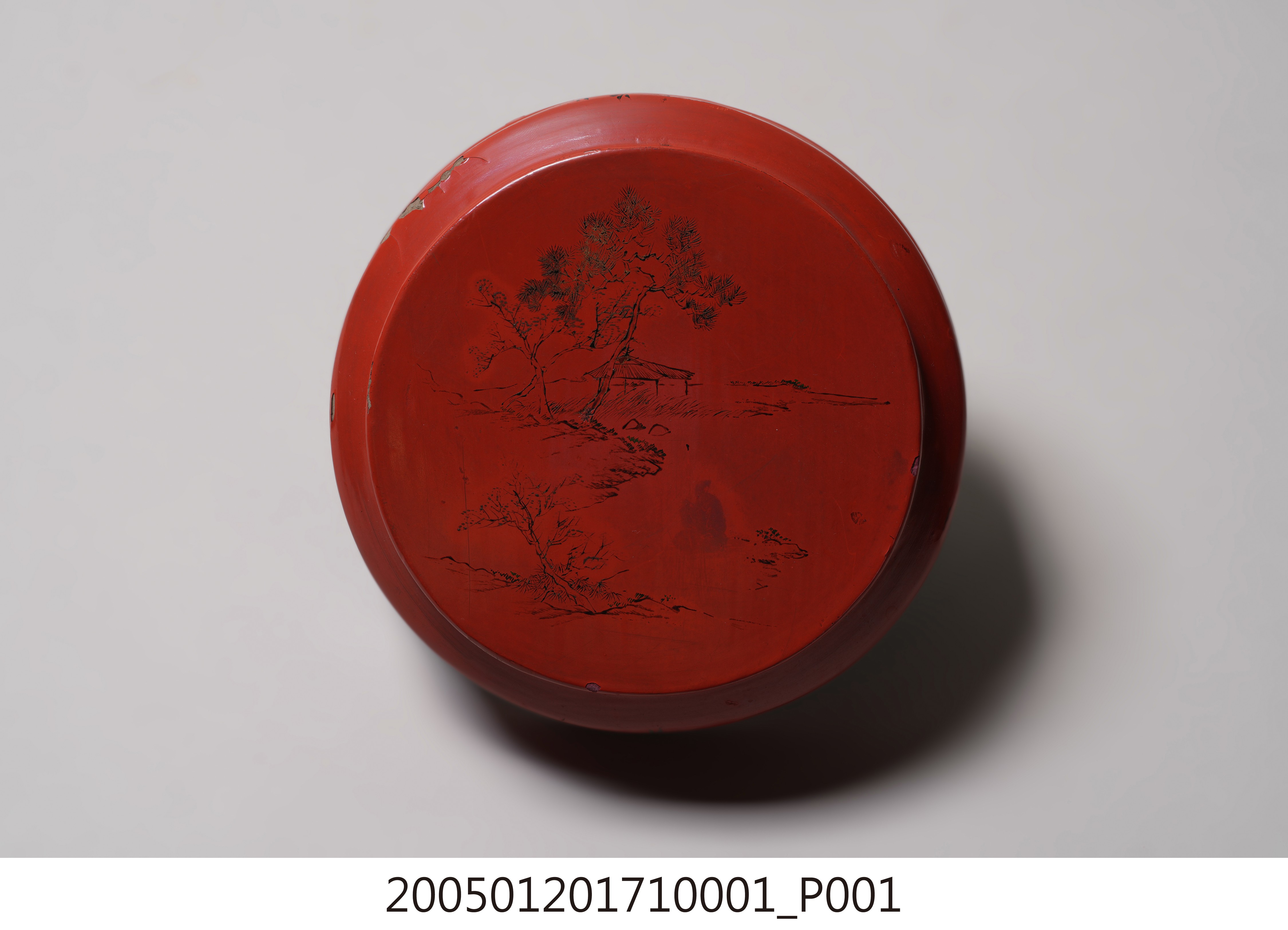 珠漆描金山水人物𣛮籃之上蓋 (共4張)