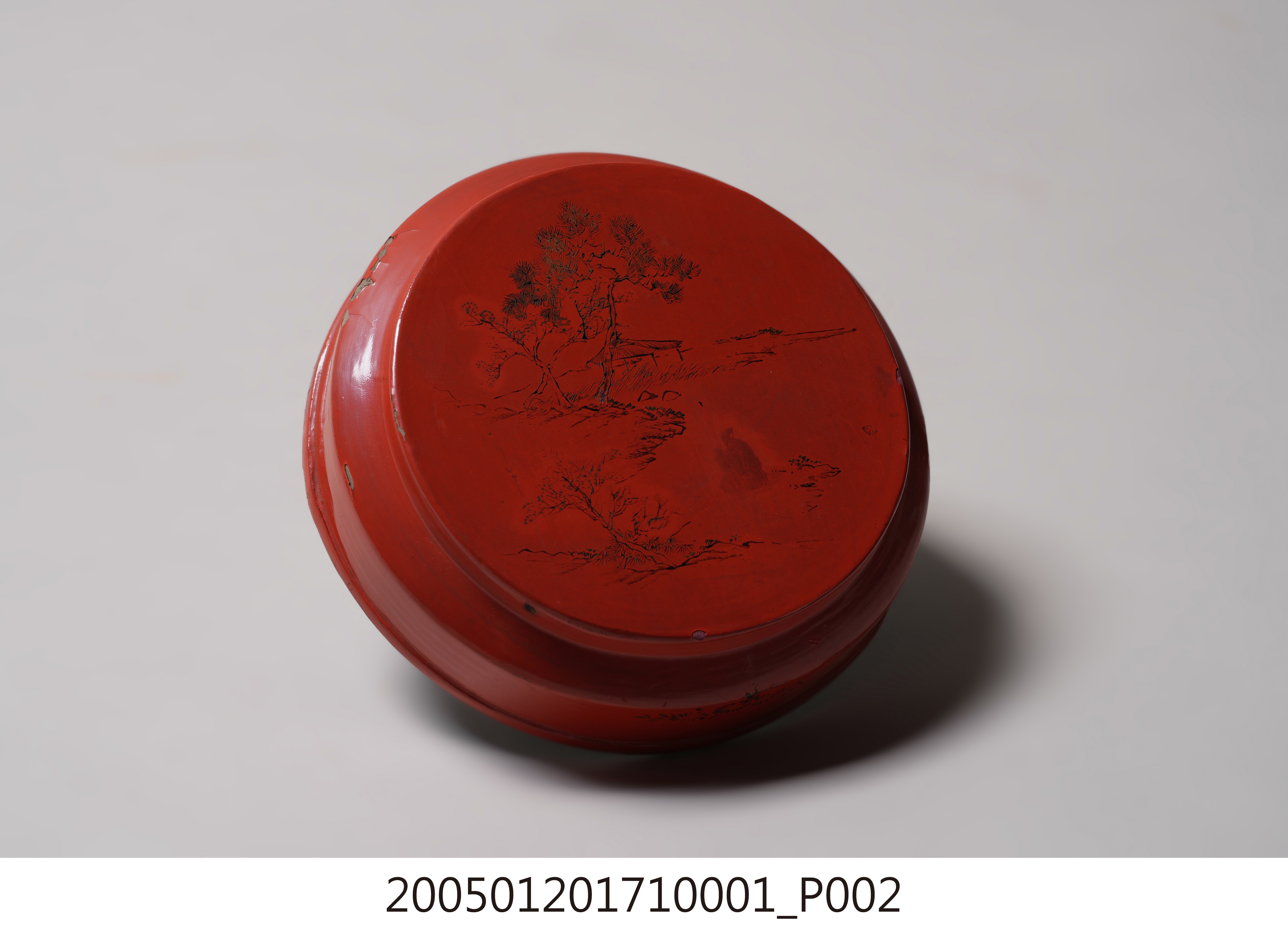 珠漆描金山水人物𣛮籃之上蓋 (共4張)