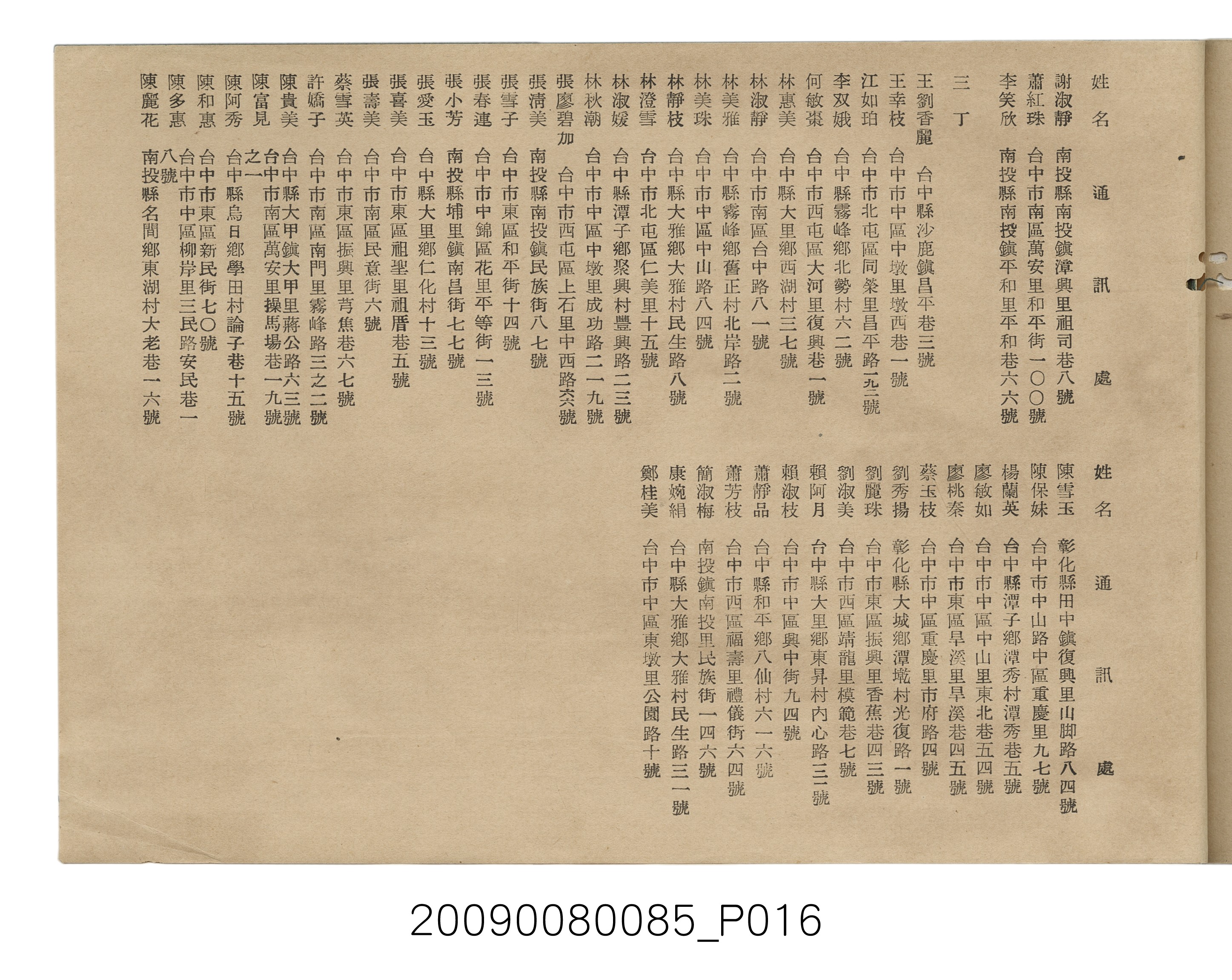 畢業同學錄編輯委員會編《台中家職學校同學錄》 (共21張)