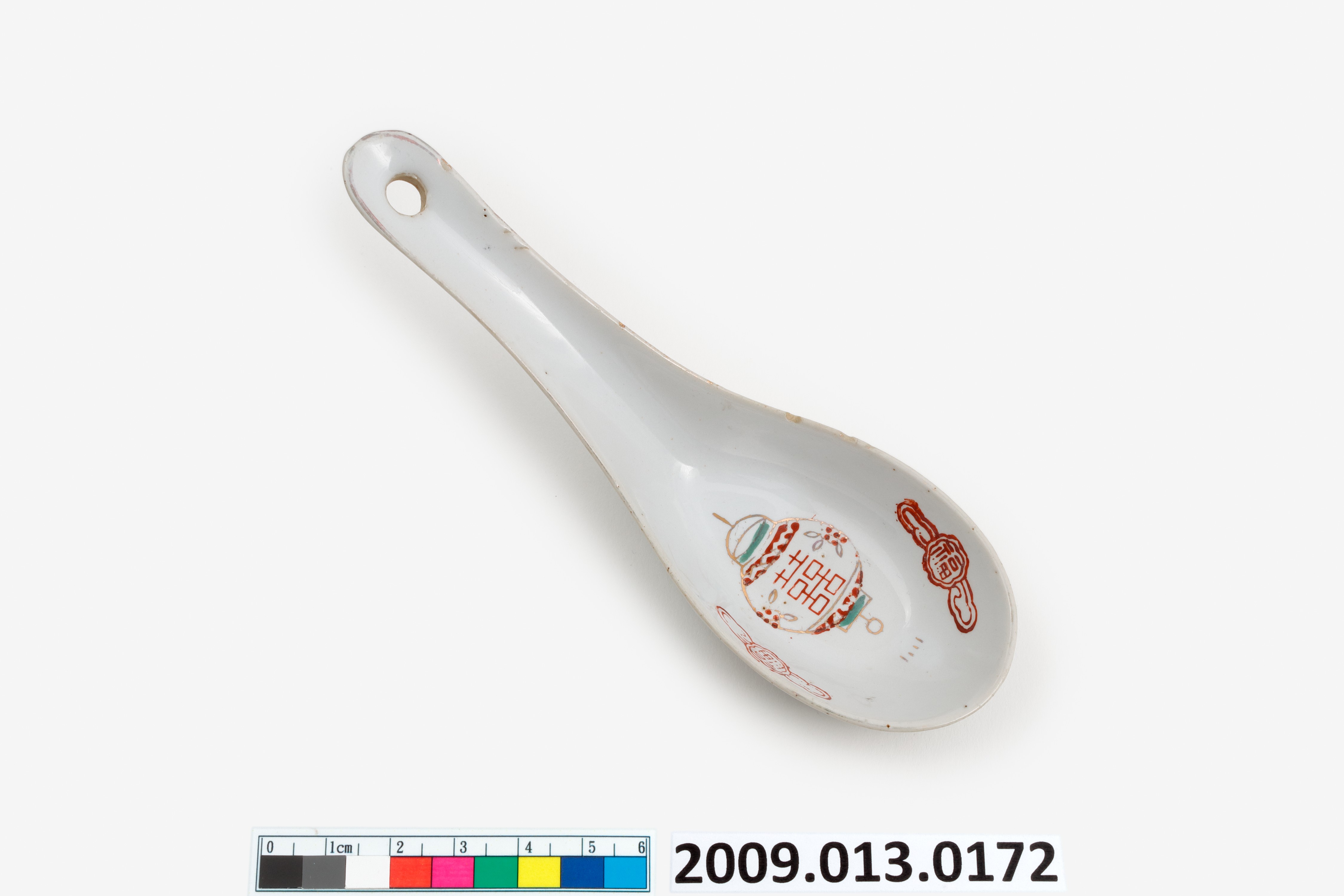 彩釉印花宮燈囍字紋湯匙 (共8張)
