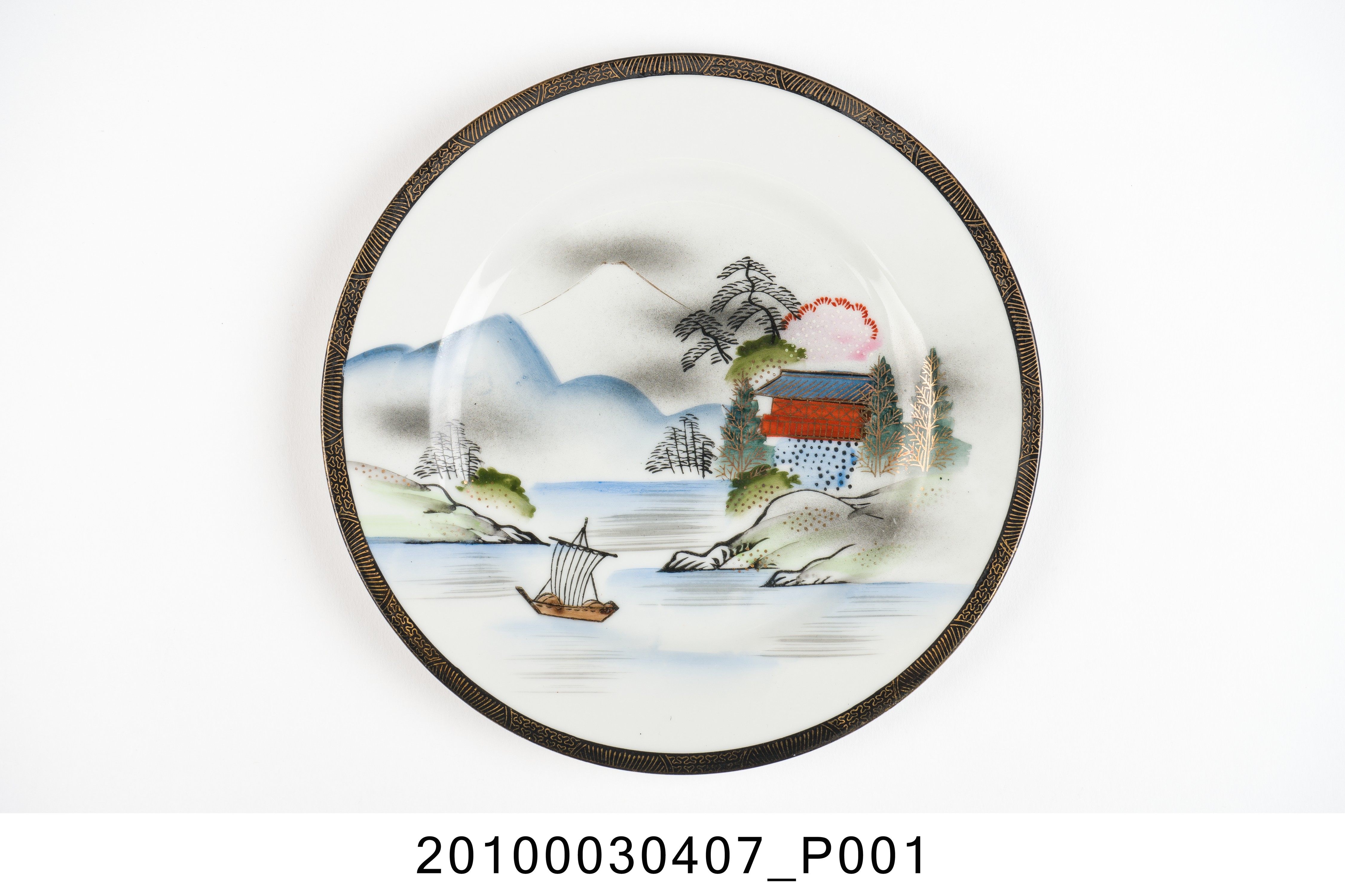 彩繪山水小舟圓盤 (共8張)