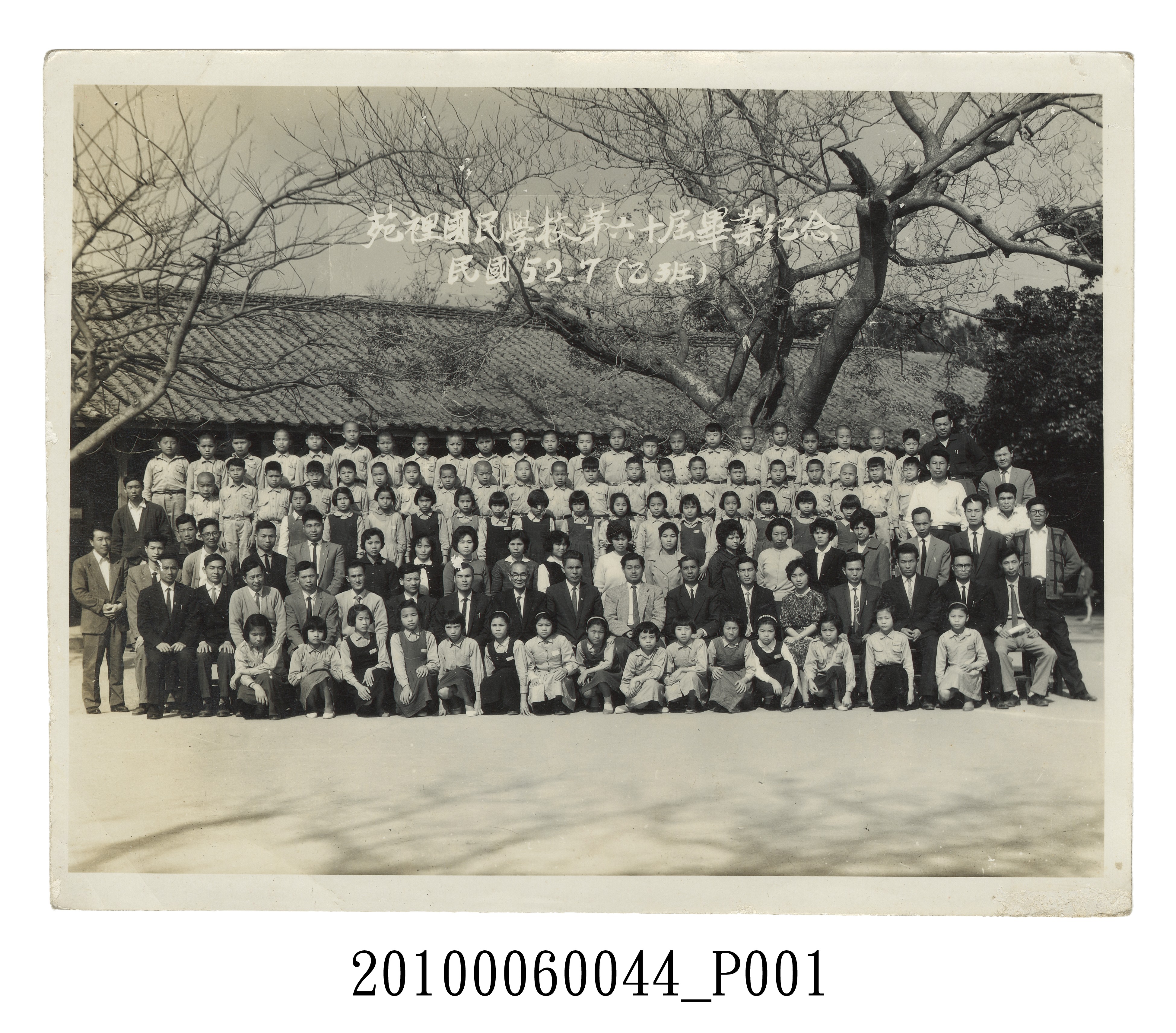苗栗縣苑裡國民學校60屆畢業紀念照之乙班 (共3張)