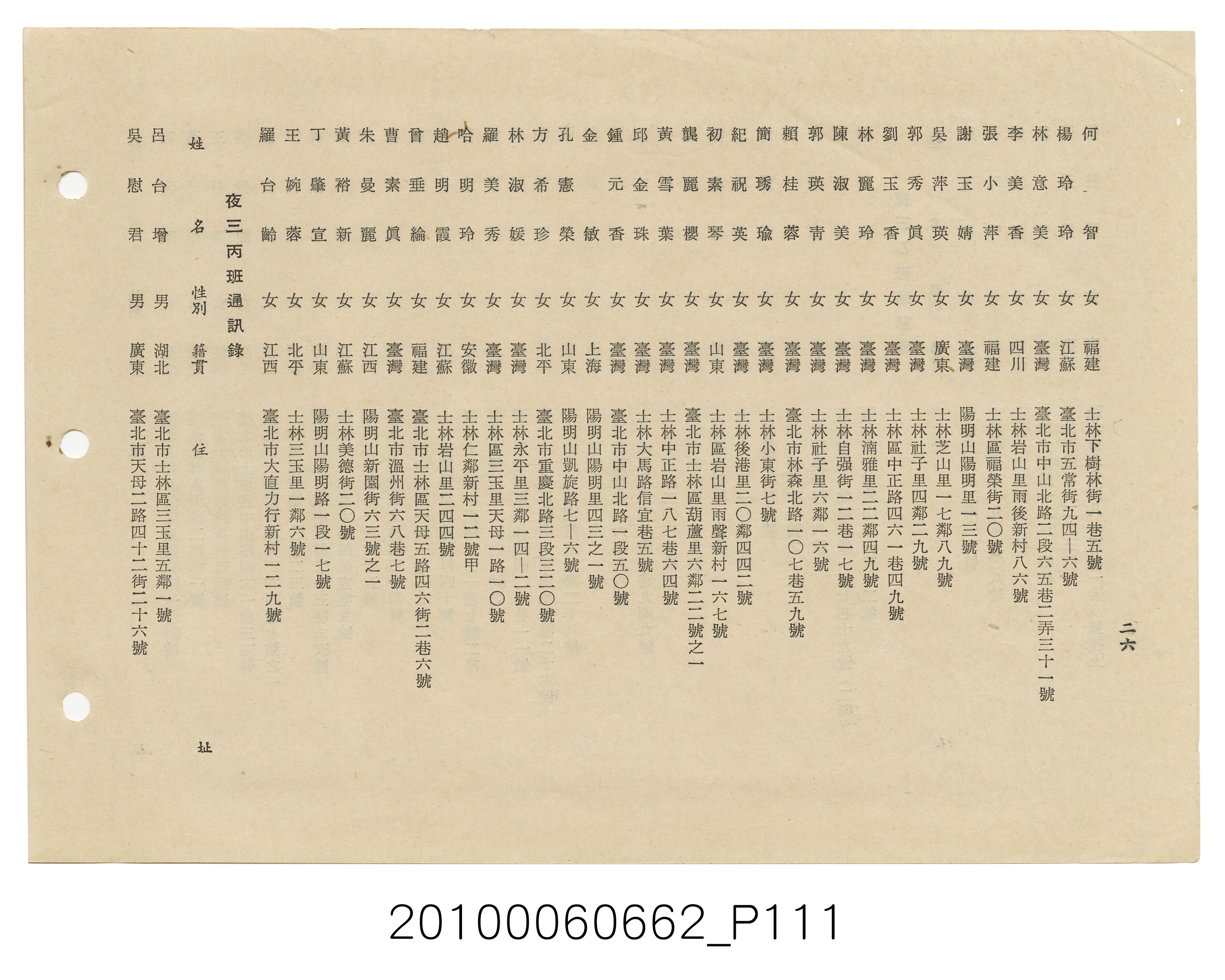 《士林高級中學第3暨國民中學第21屆同學錄》 (共114張)