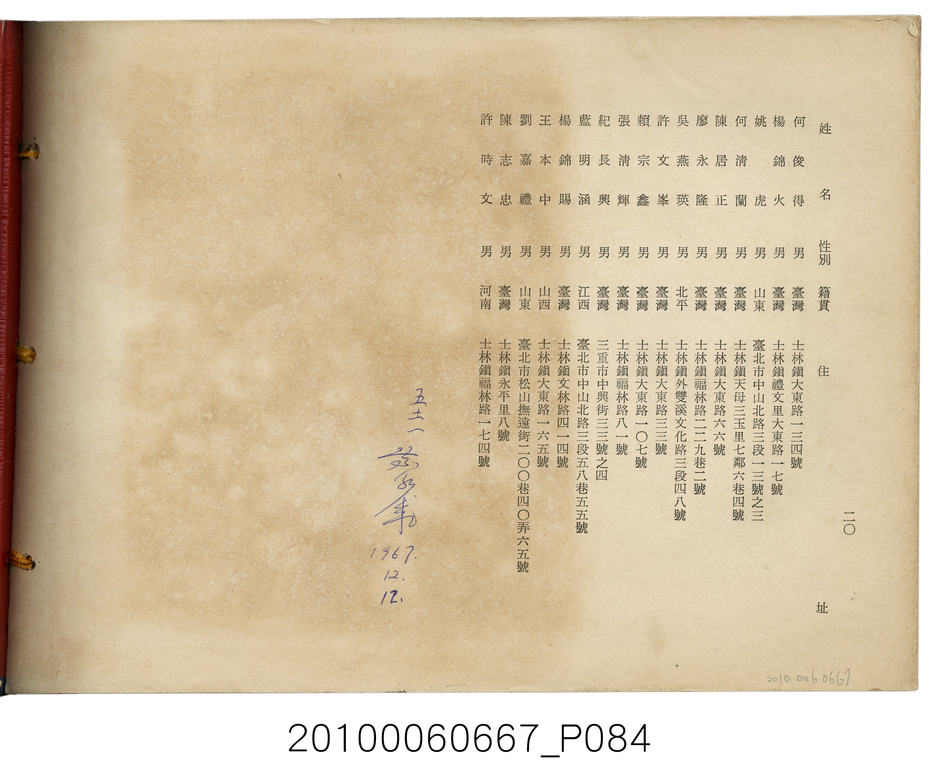 《士林中學高中第1暨初中第19屆同學錄》 (共87張)