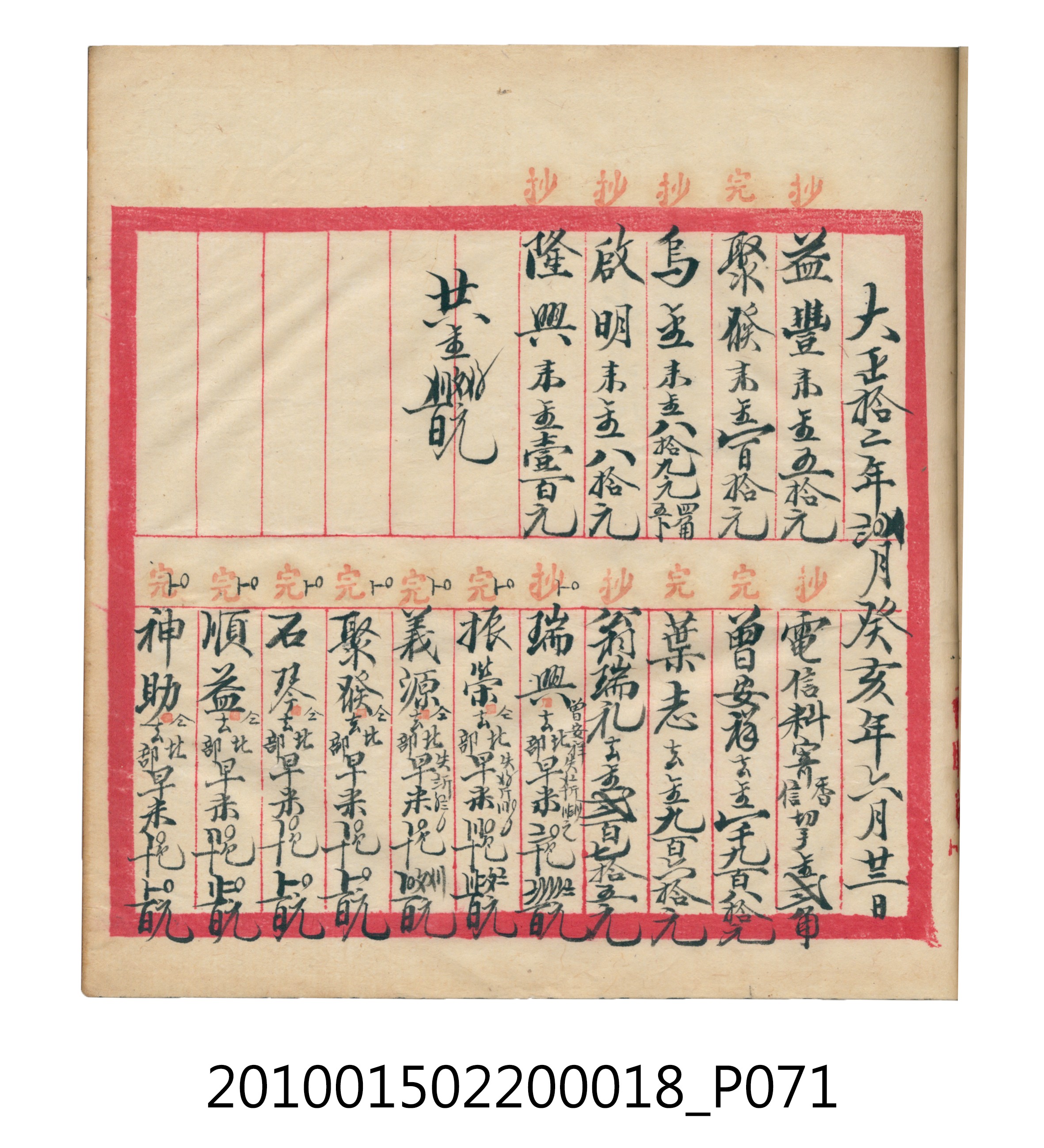 大正12年錦瑞號米店帳冊 (共168張)