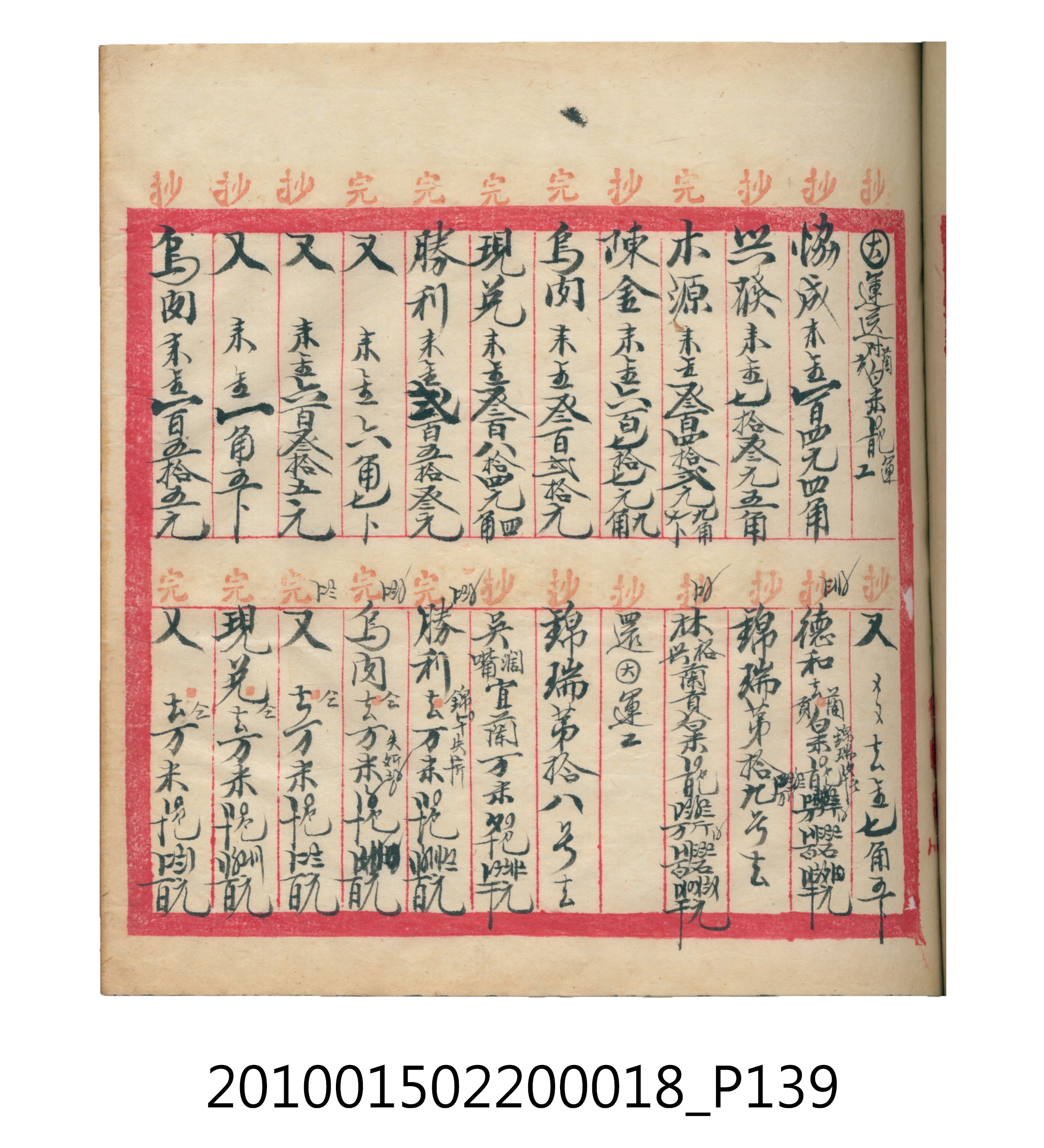 大正12年錦瑞號米店帳冊 (共168張)
