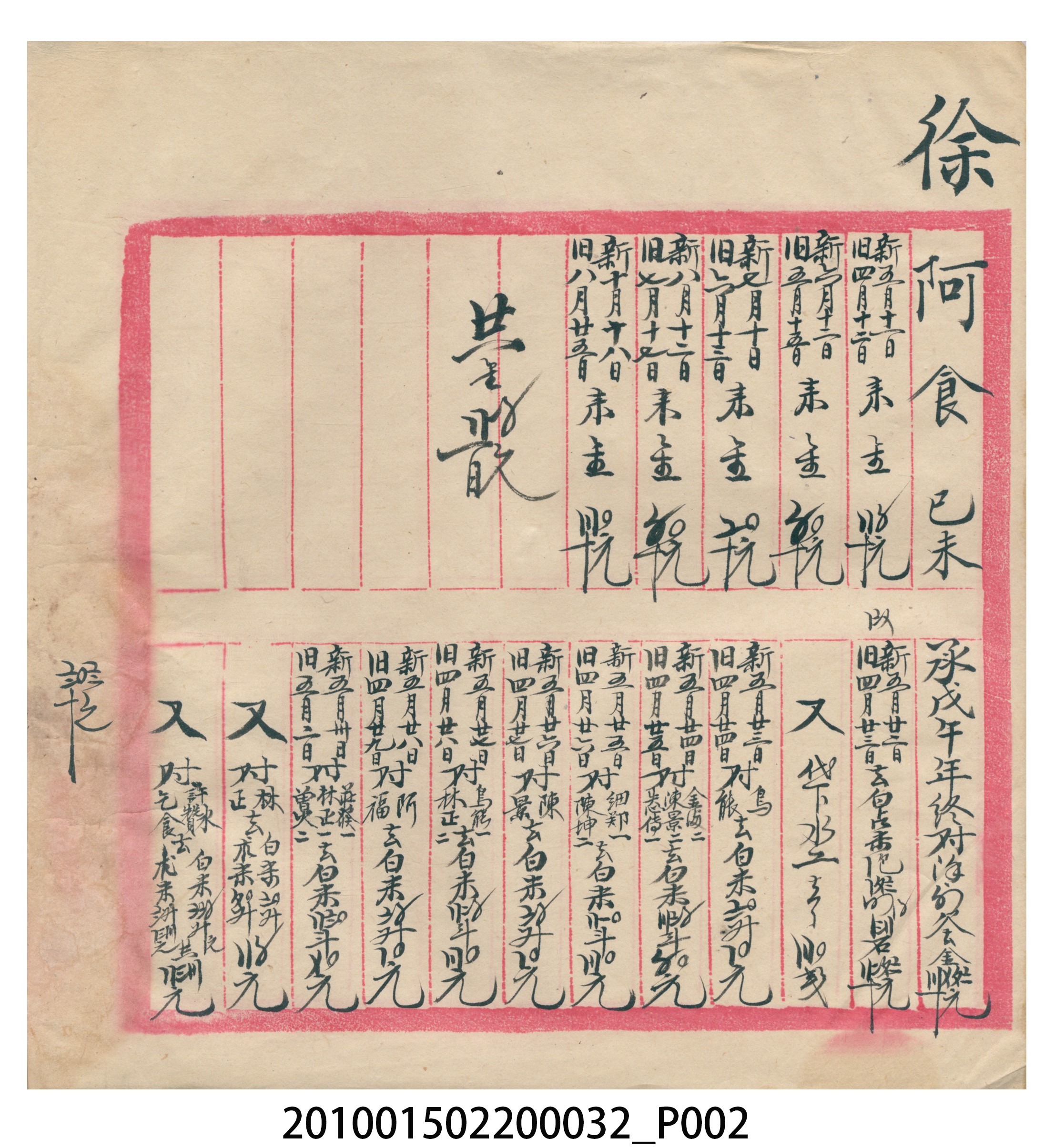 瑞興大正八年己未吉立焿藔九份本街各埠交關總簿 (共215張)