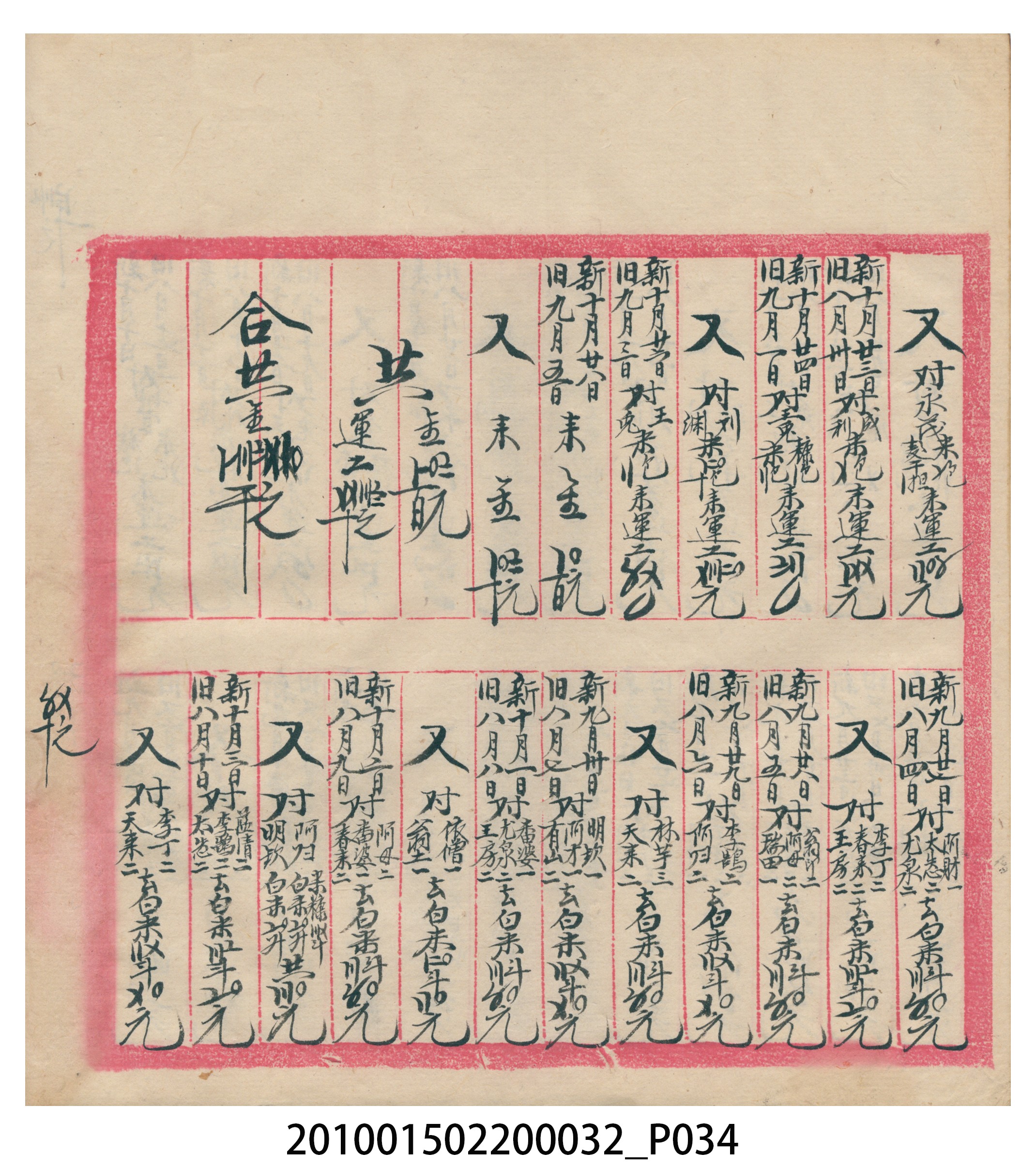 瑞興大正八年己未吉立焿藔九份本街各埠交關總簿 (共215張)