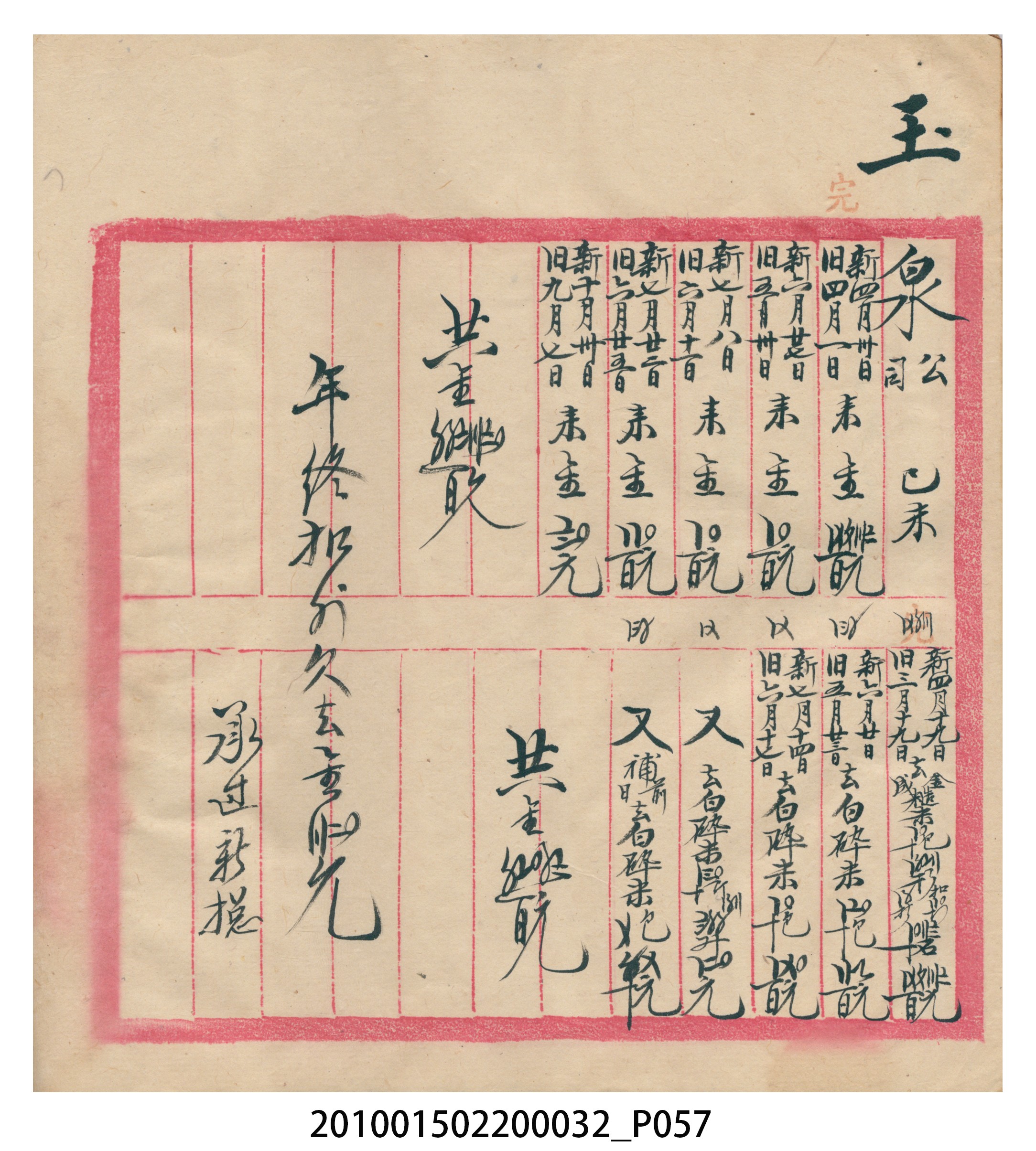 瑞興大正八年己未吉立焿藔九份本街各埠交關總簿 (共215張)