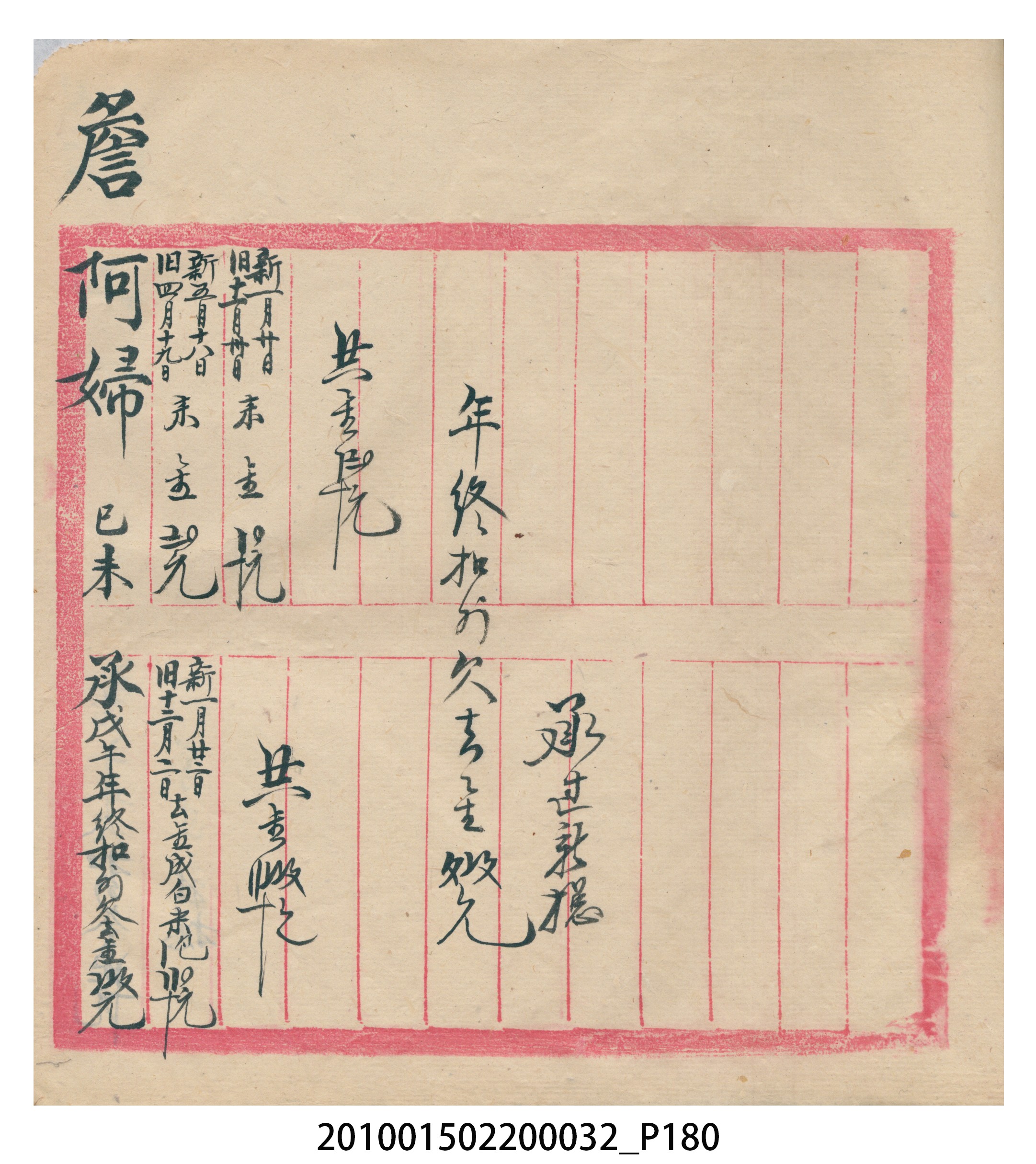 瑞興大正八年己未吉立焿藔九份本街各埠交關總簿 (共215張)