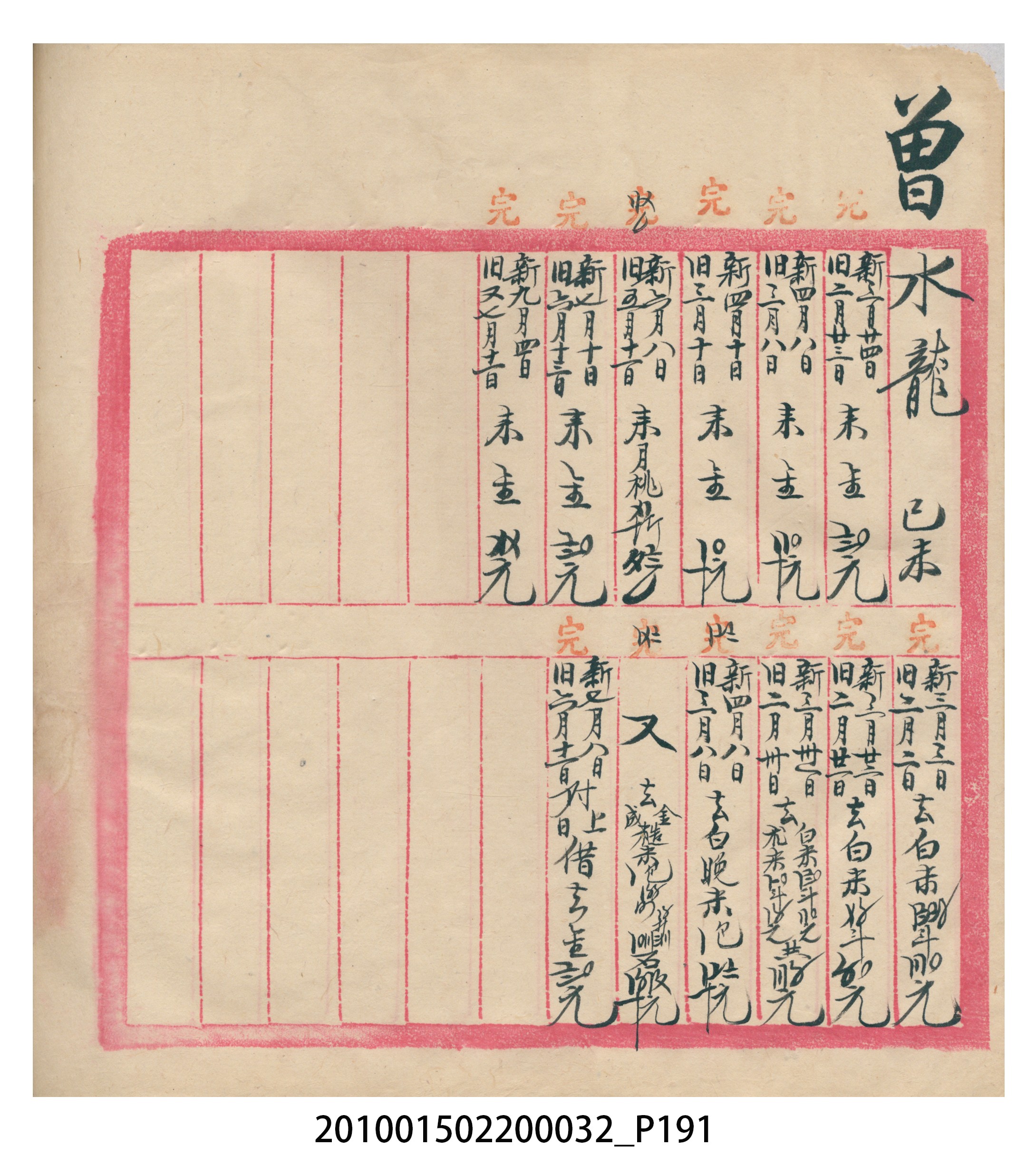 瑞興大正八年己未吉立焿藔九份本街各埠交關總簿 (共215張)