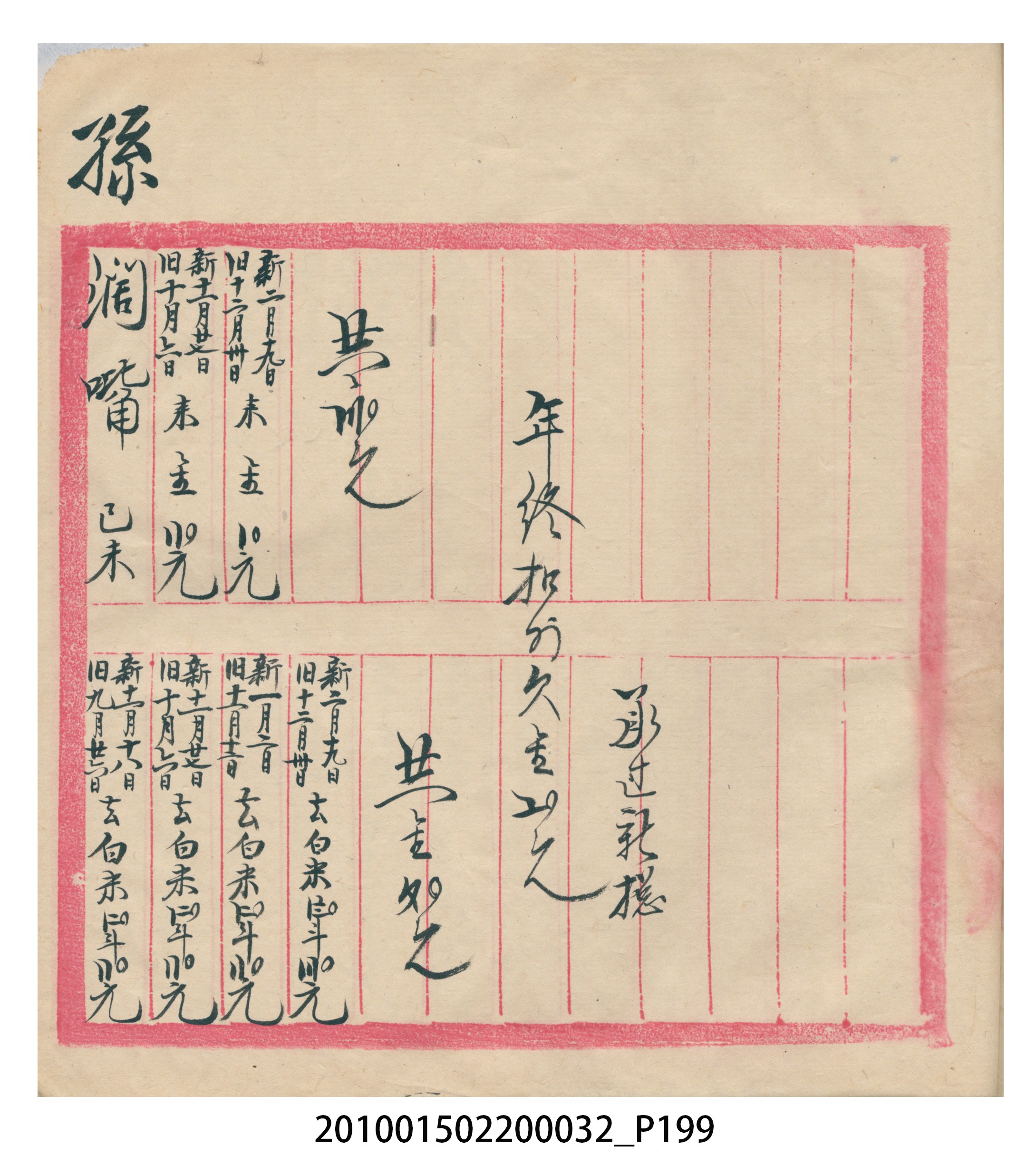 瑞興大正八年己未吉立焿藔九份本街各埠交關總簿 (共215張)