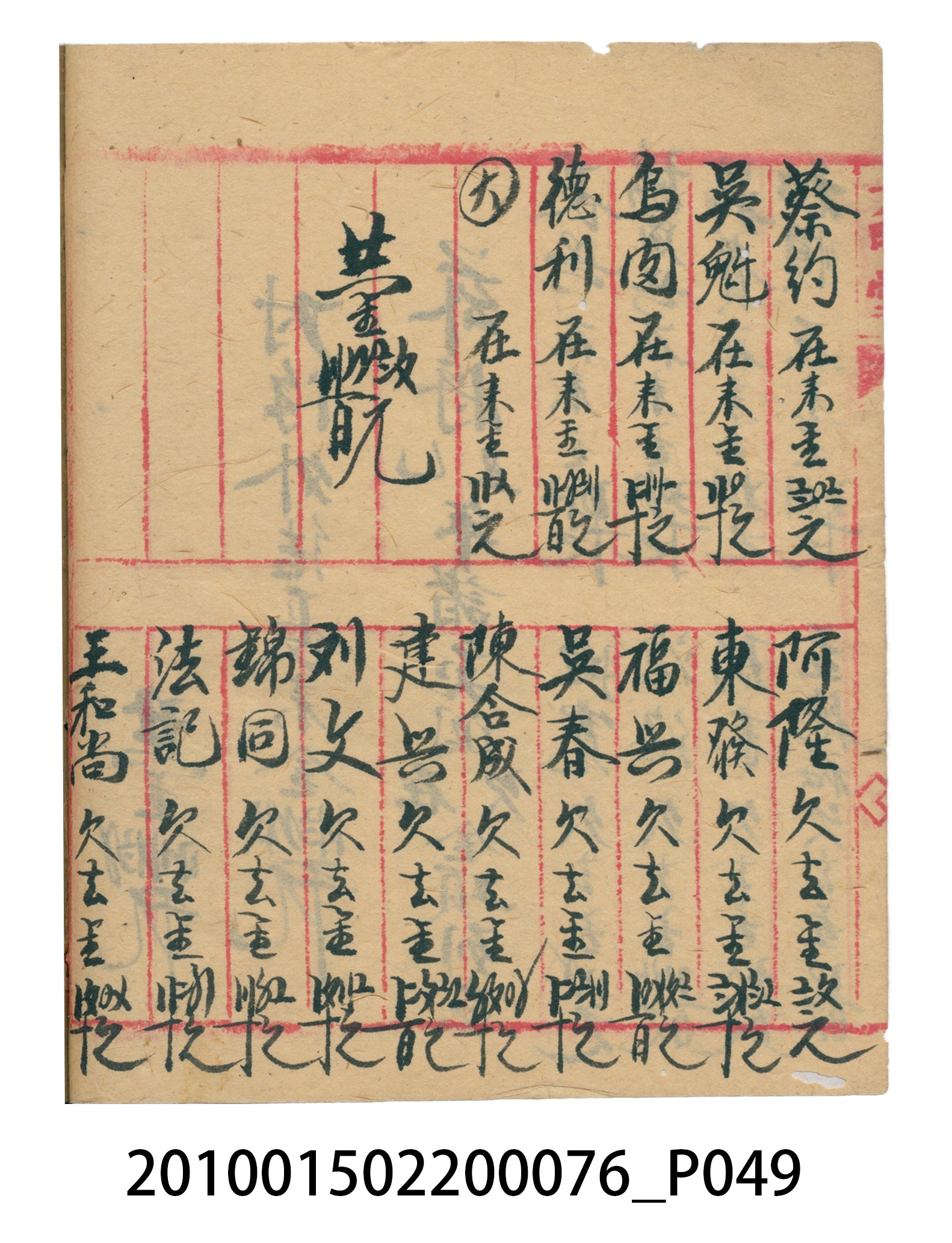 大正12年錦瑞號結冊目錄 (共70張)