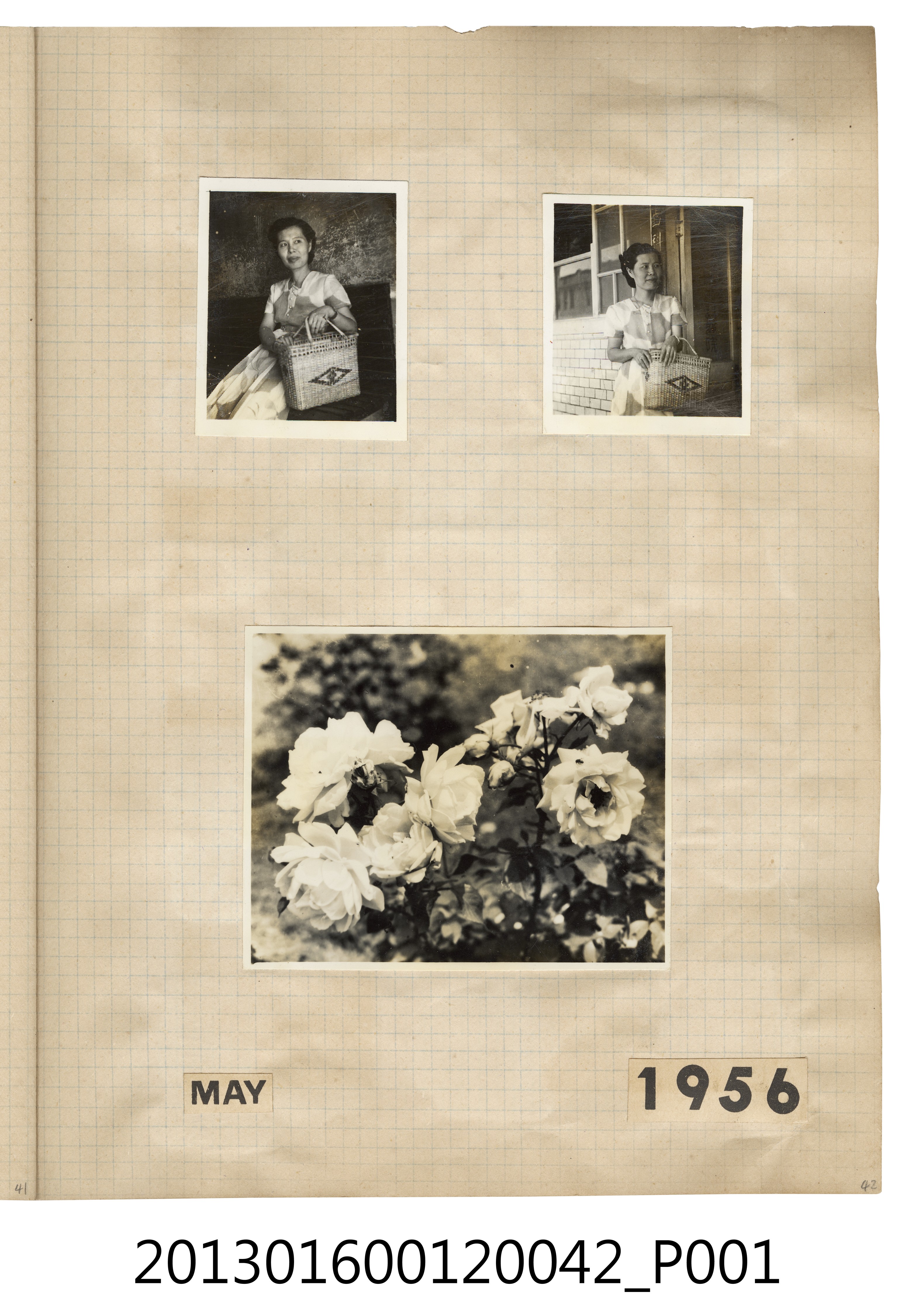 1956年3月女子與靜物照 (共2張)