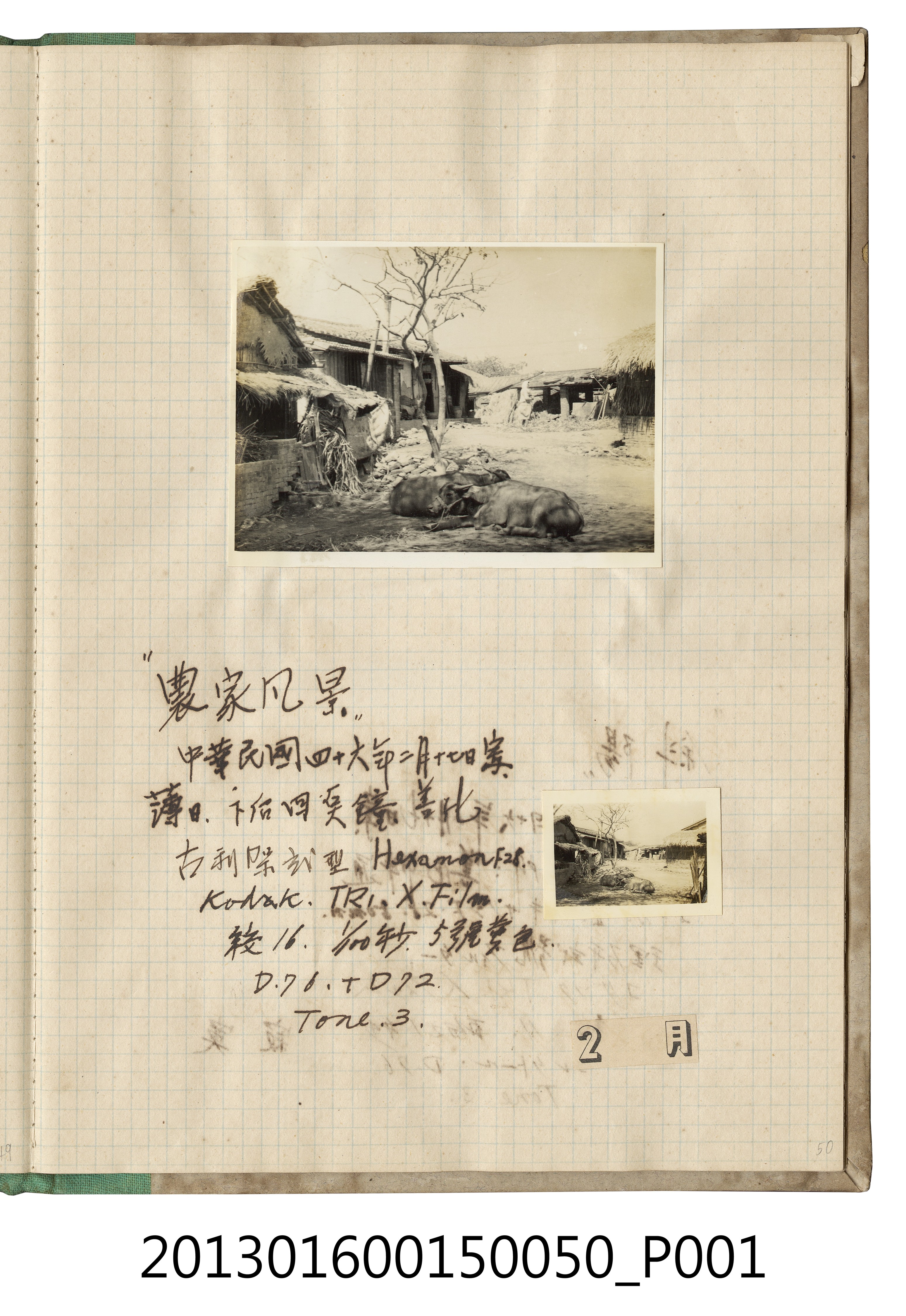 民國46年2月17日善化農家風景照2張 (共2張)