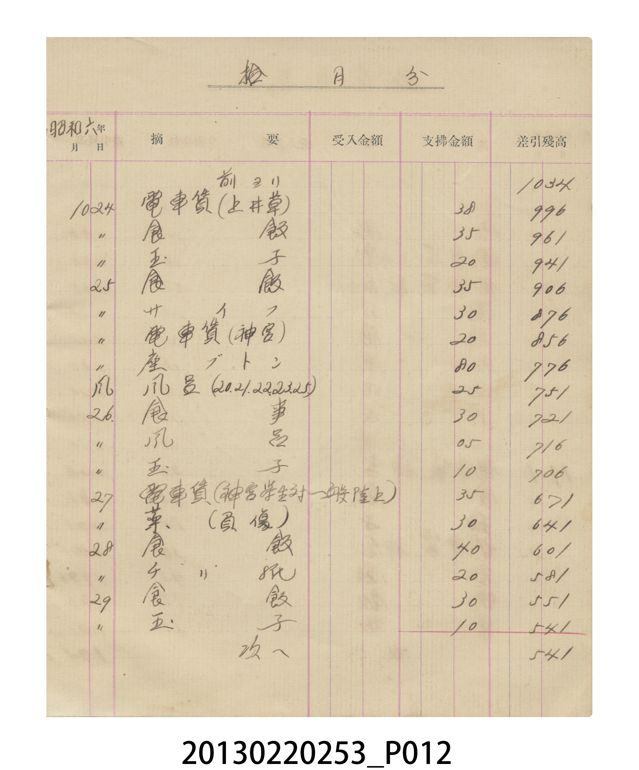昭和6年張星賢記帳本 (共57張)