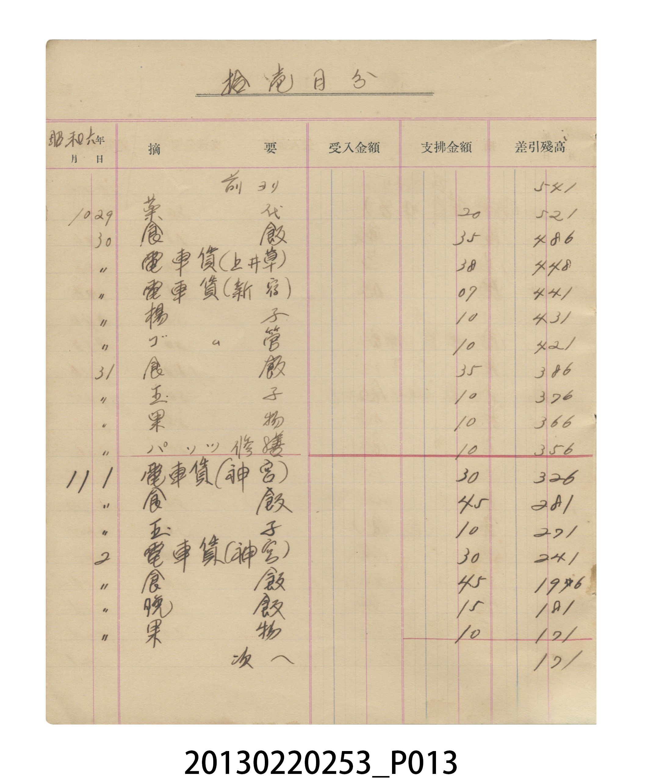 昭和6年張星賢記帳本 (共57張)
