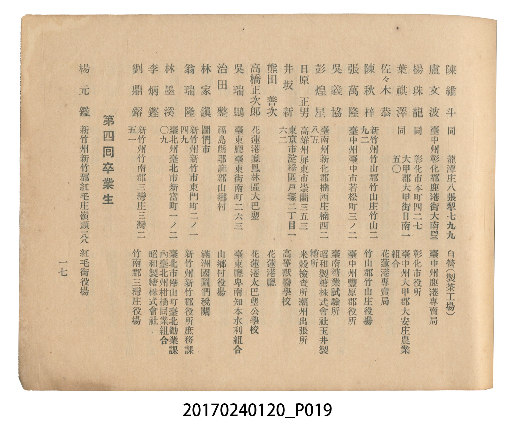 《昭和13年12月臺北州立宜蘭農林學校尚農會會員名冊》 (共43張)