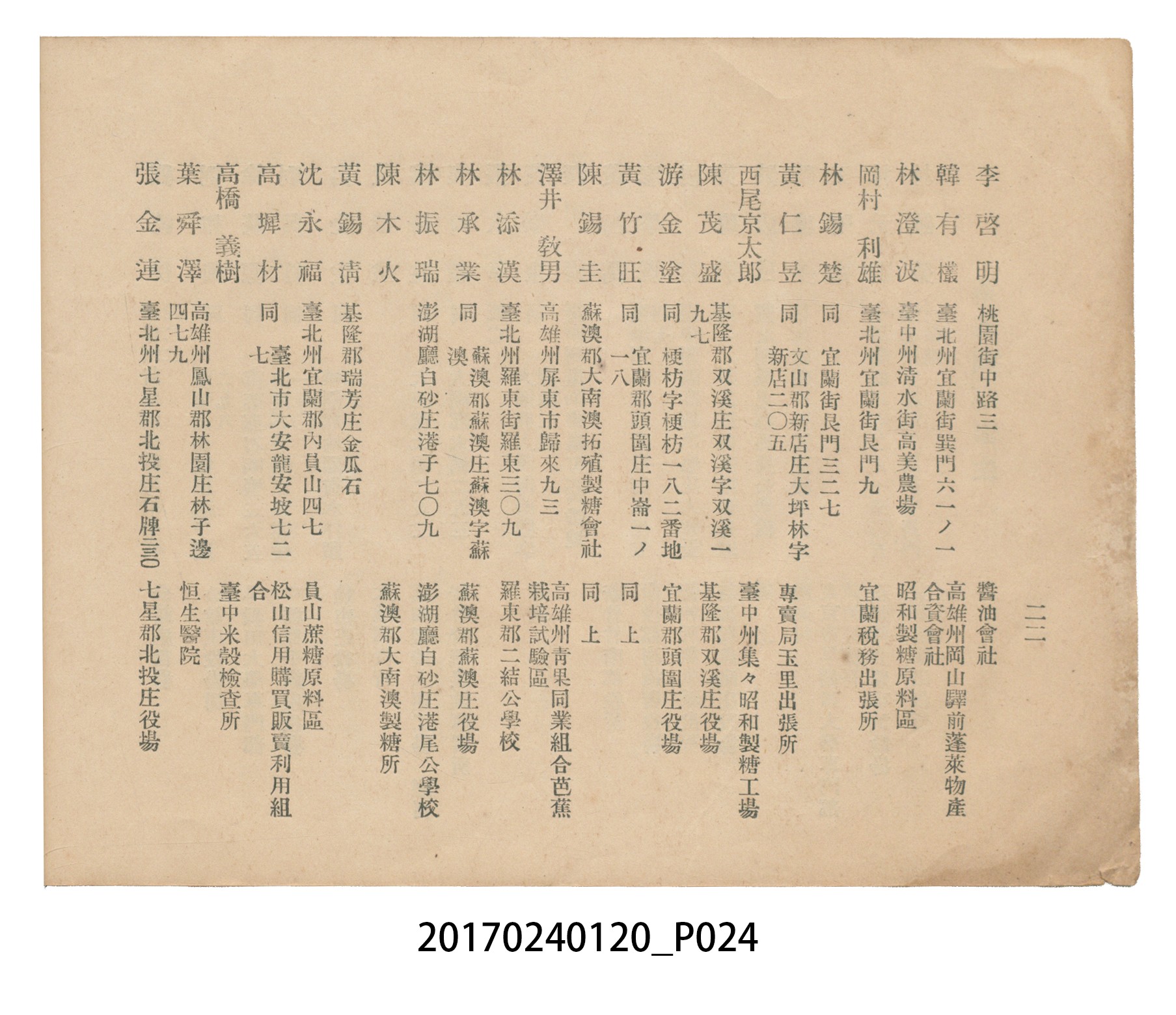 《昭和13年12月臺北州立宜蘭農林學校尚農會會員名冊》 (共43張)