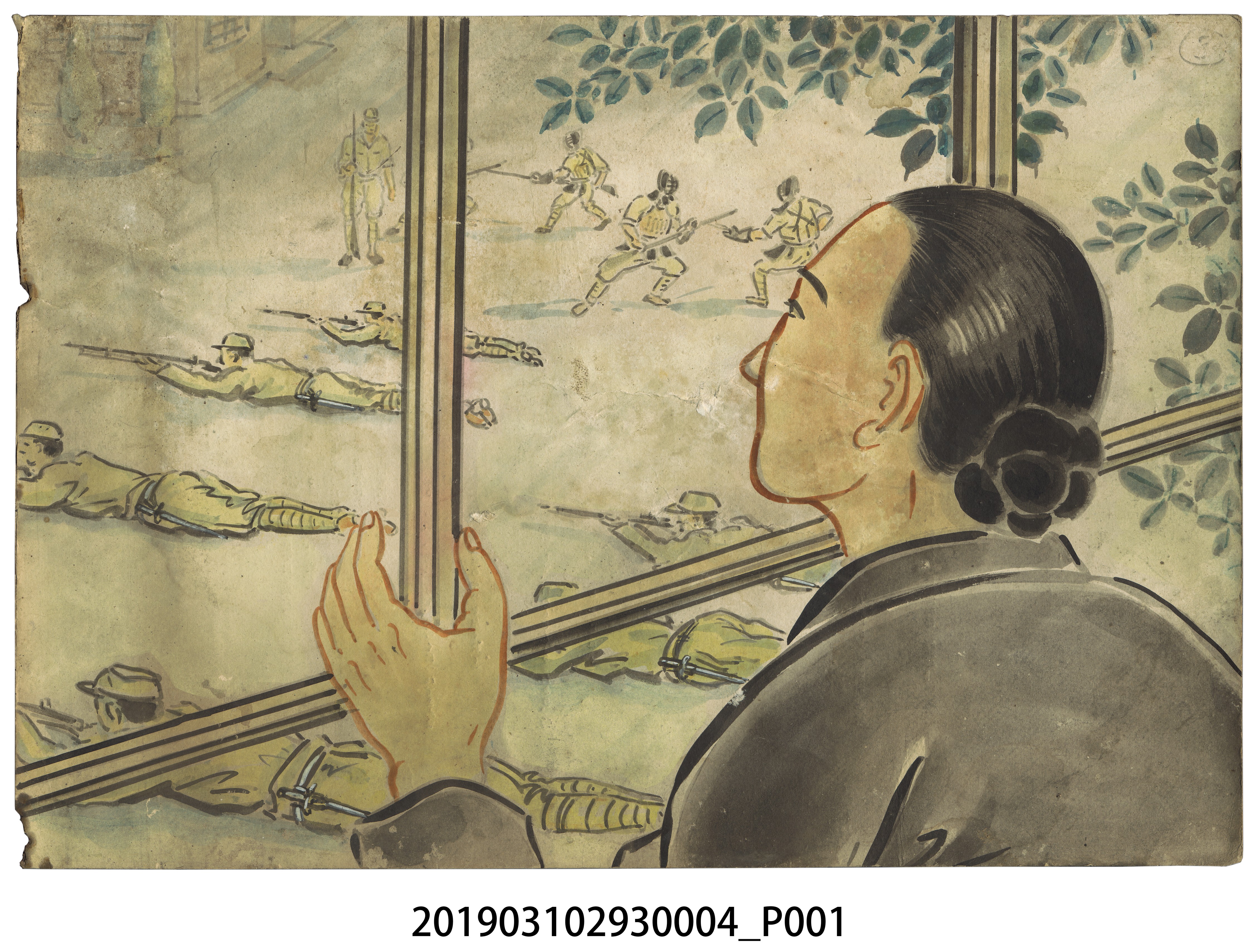 臺灣軍報道部製徵兵紙芝居《お母さん萬歲》4 (共2張)