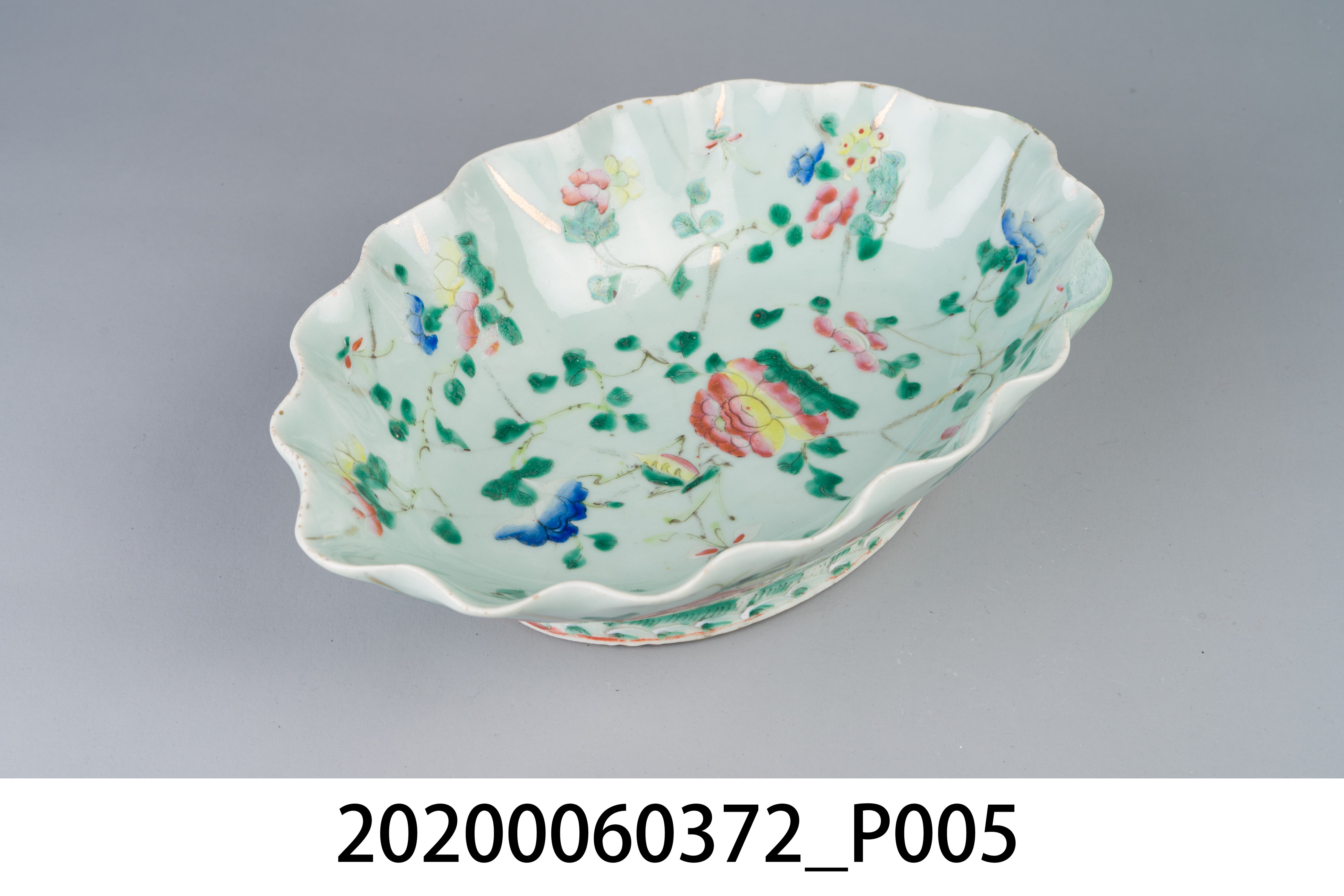 綠色江山樓紀念橢圓腰子瓷碗 (共6張)