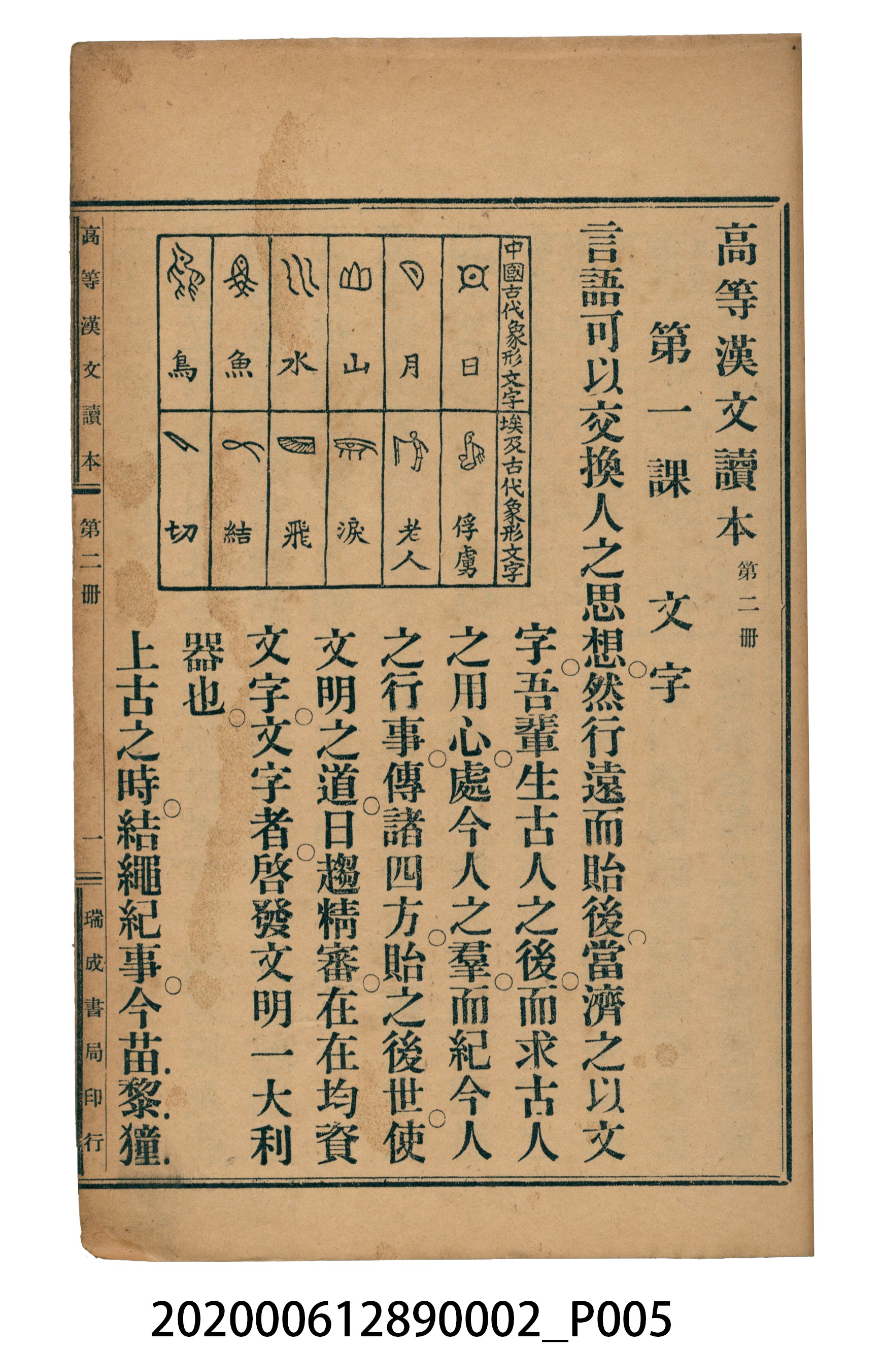 許金波著《中學程度高等漢文讀本第二冊》 (共74張)