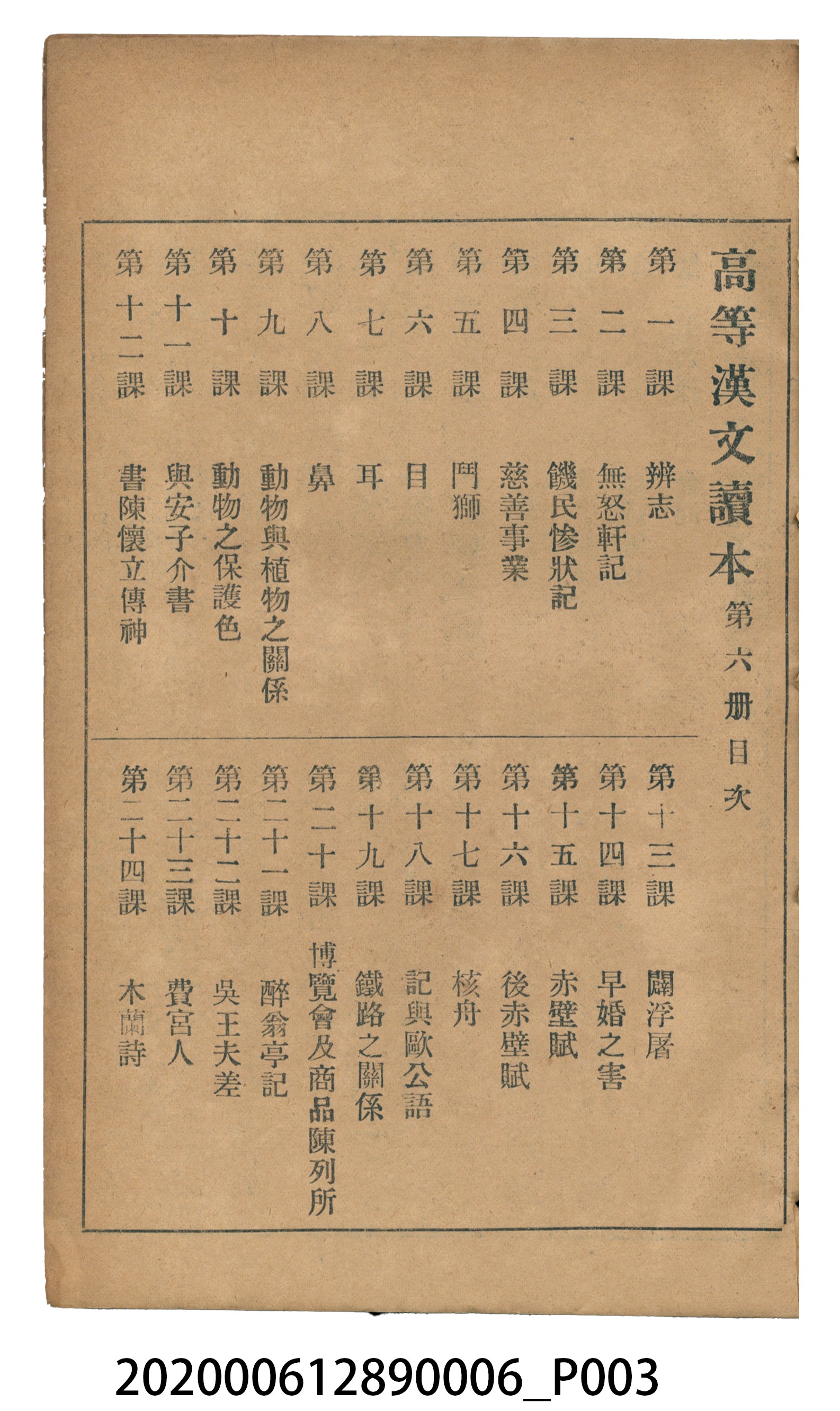 許深溪著《中學程度高等漢文讀本第六冊》 (共102張)