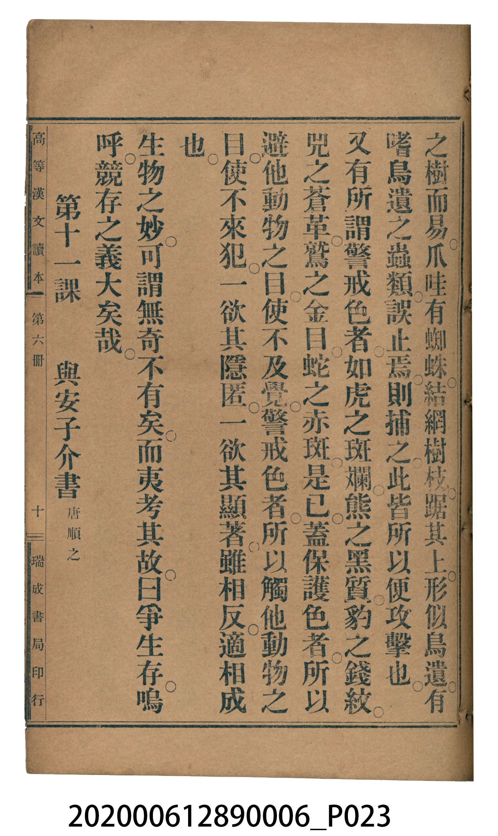 許深溪著《中學程度高等漢文讀本第六冊》 (共102張)