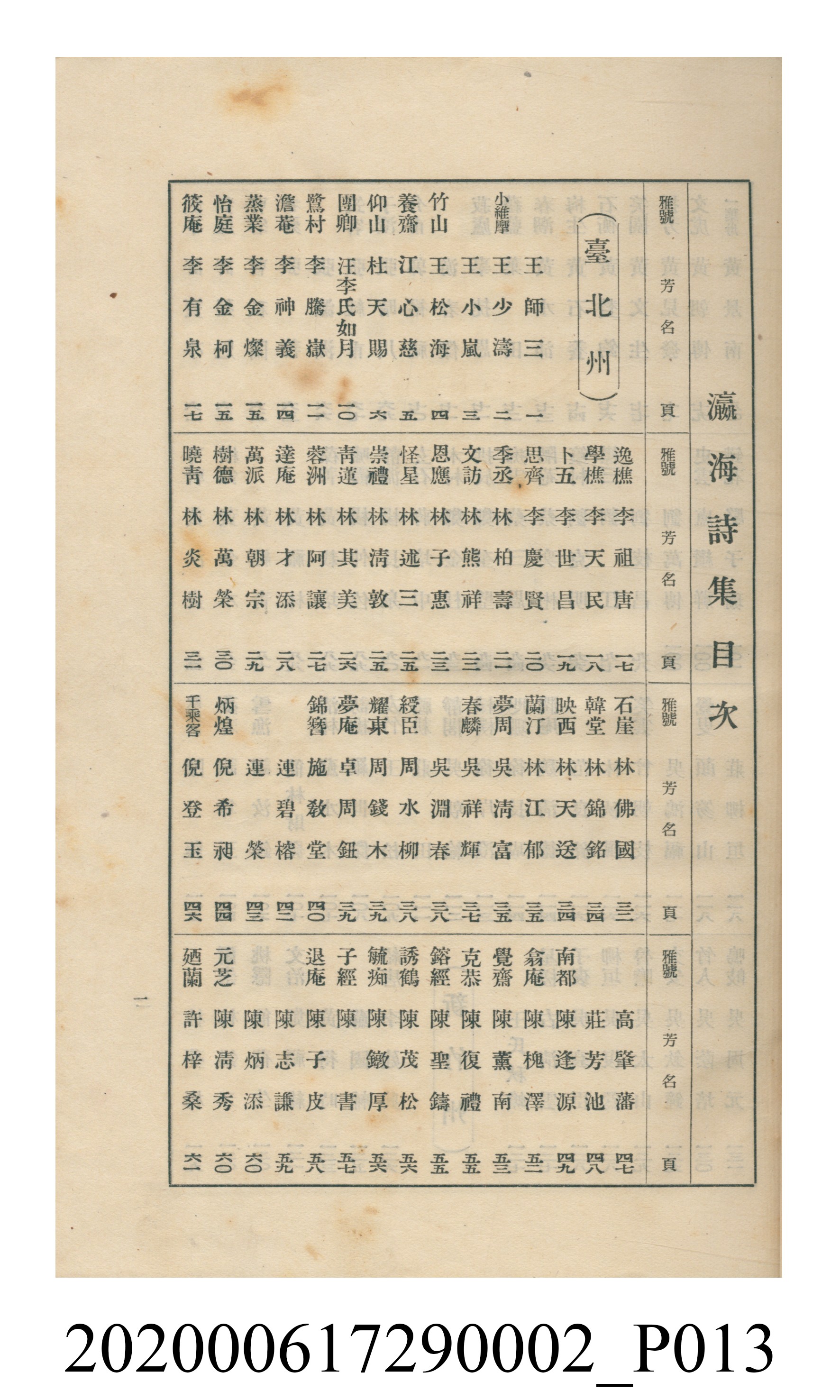 黃洪炎編《瀛海詩集》 (共507張)