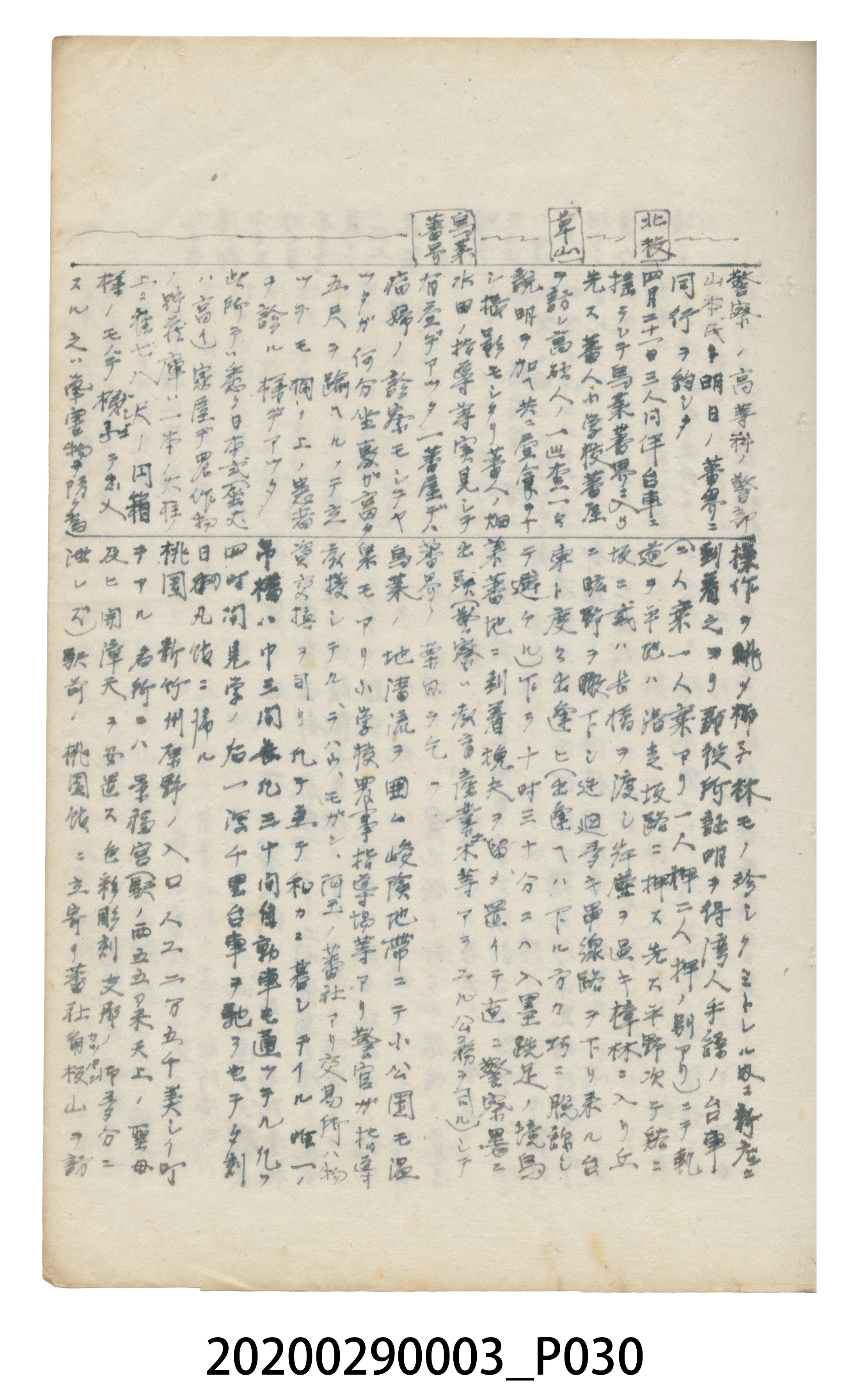 〈昭和十二年大東亞遊覽記．前編〉手稿 (共147張)