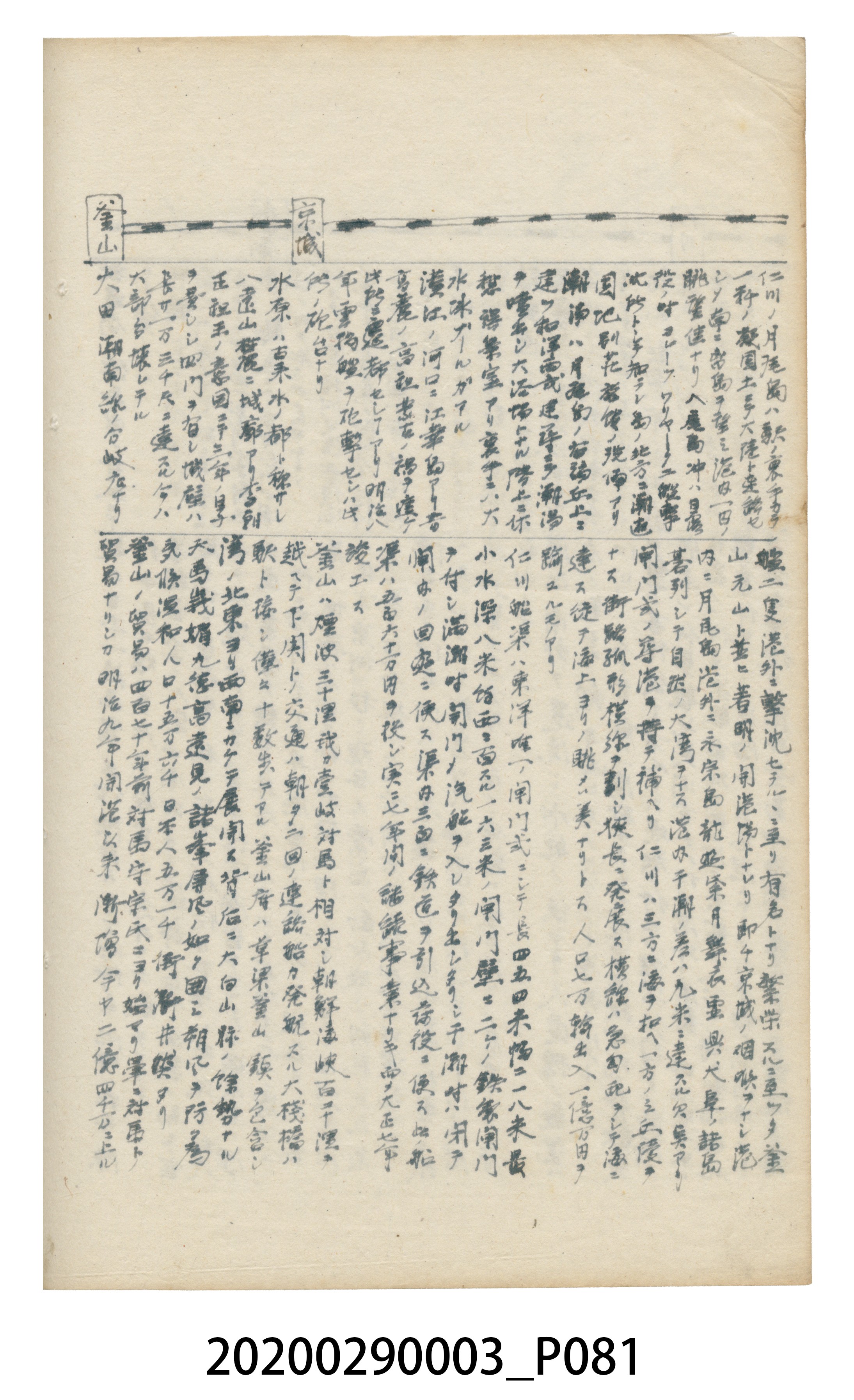 〈昭和十二年大東亞遊覽記．前編〉手稿 (共147張)