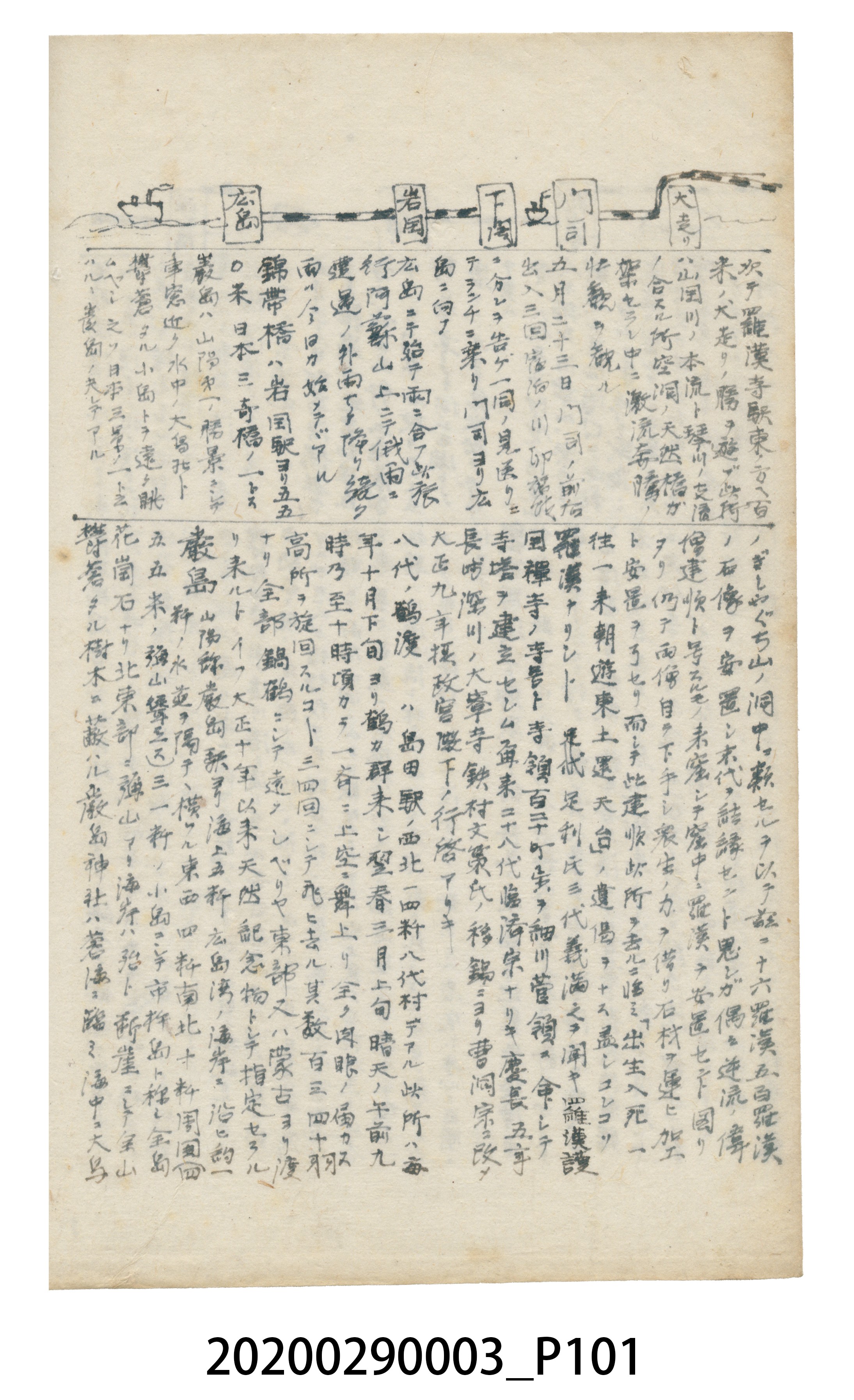 〈昭和十二年大東亞遊覽記．前編〉手稿 (共147張)