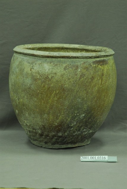 素燒灰褐素面陶缸 (共5張)