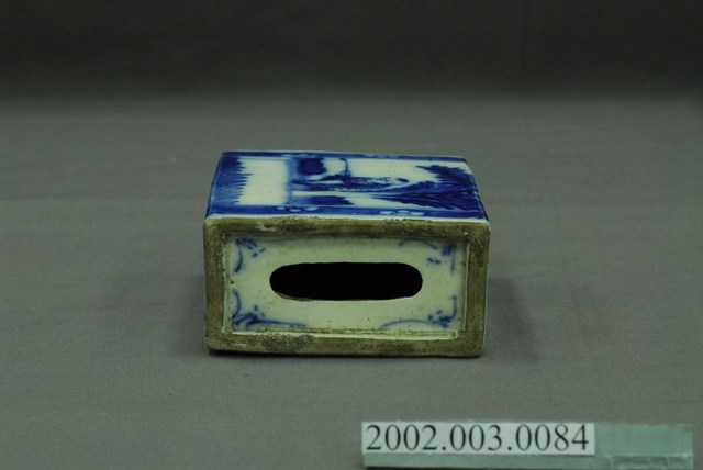 手繪白瓷青花樹下垂釣圖箱形枕 (共14張)