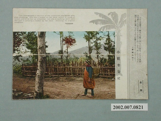 大正印製原住民婦女竹簍背負 (共4張)