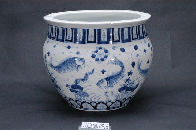 青花魚藻圖金魚缸 (共3張)