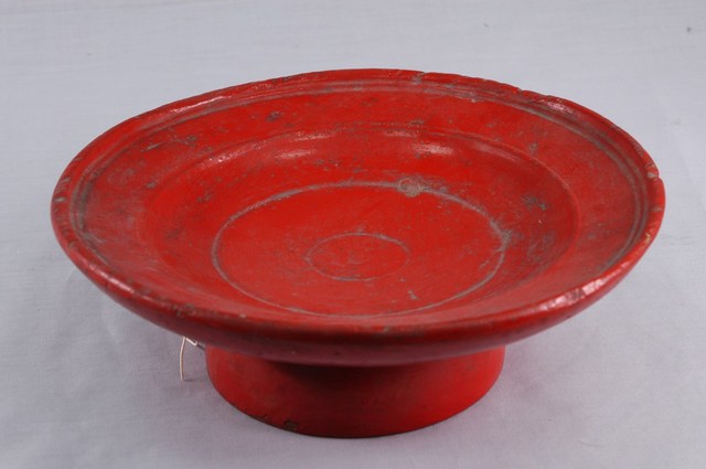 木胎朱紅色亮漆高腳供盤 (共11張)