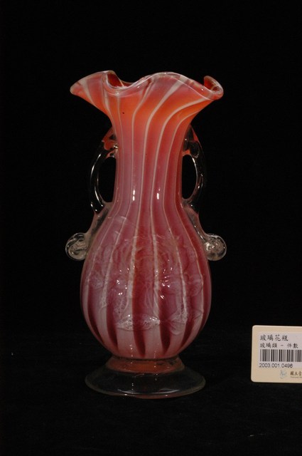 白紅條紋牡丹玻璃花瓶 (共14張)